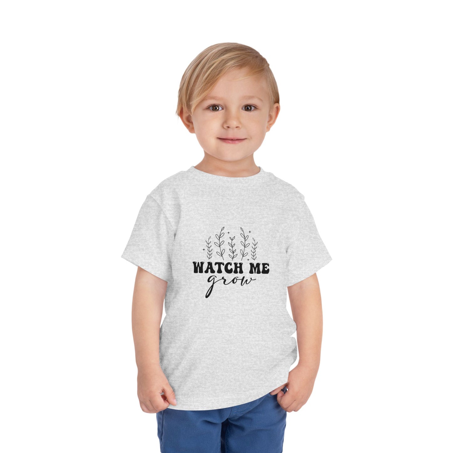 Toddler Short Sleeve Tee - Watch Me Grow - Cute and Inspirational Growth Quote Design