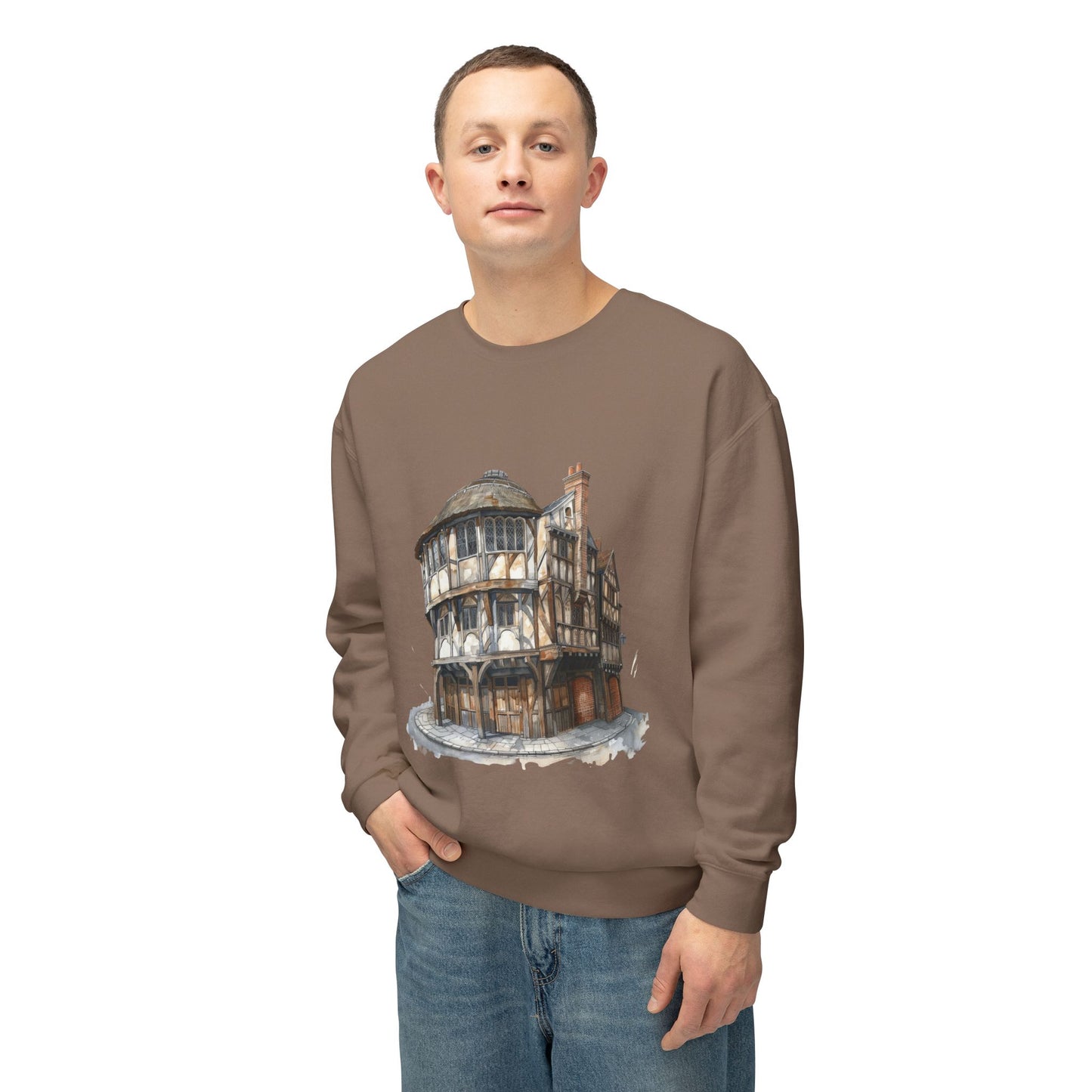 Unisex Lightweight Crewneck Sweatshirt - Cozy British Pub