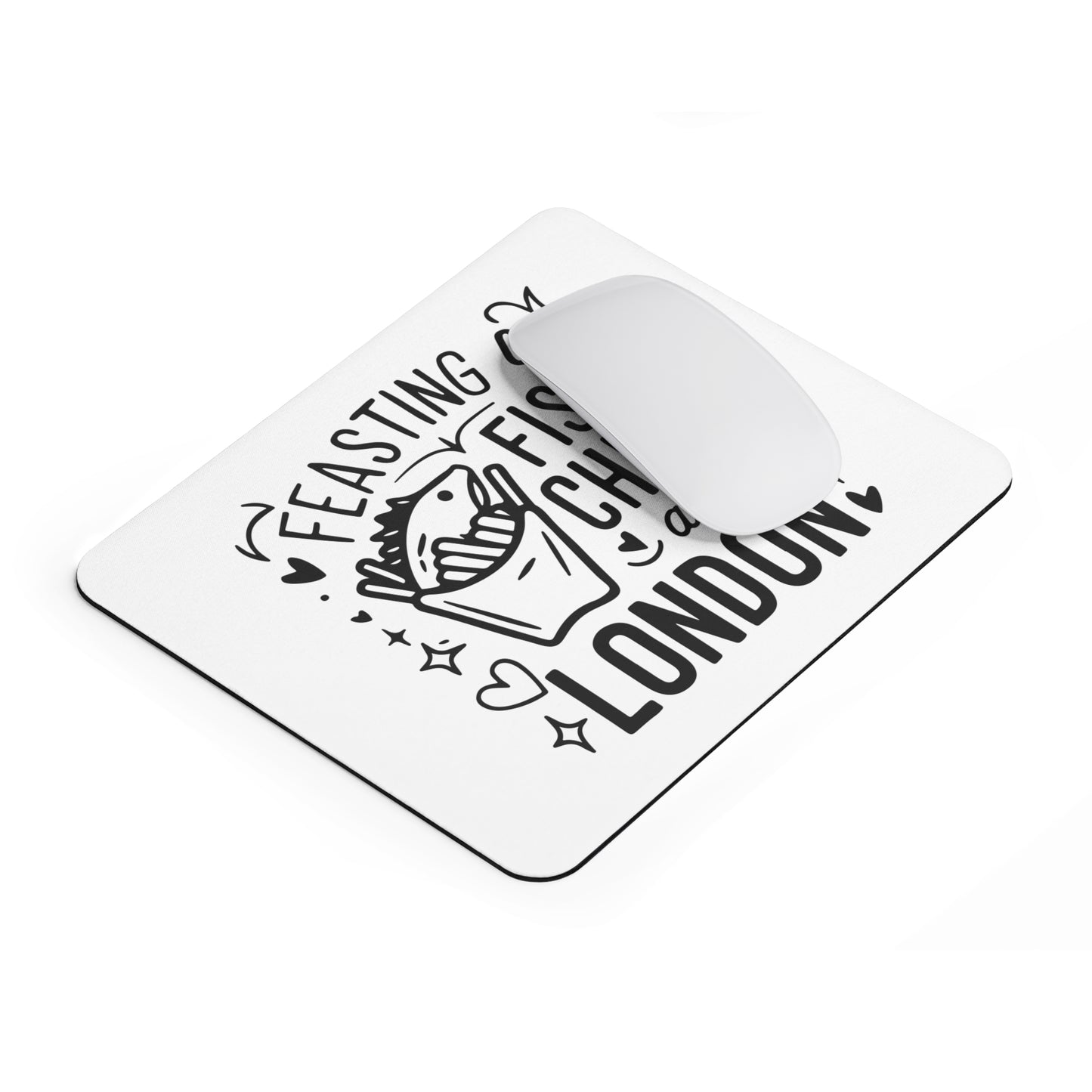 Fish and Chips Mouse Pad, London Gift for Foodies, Desk Accessory, Home Office Decor, Quirky Kitchenware