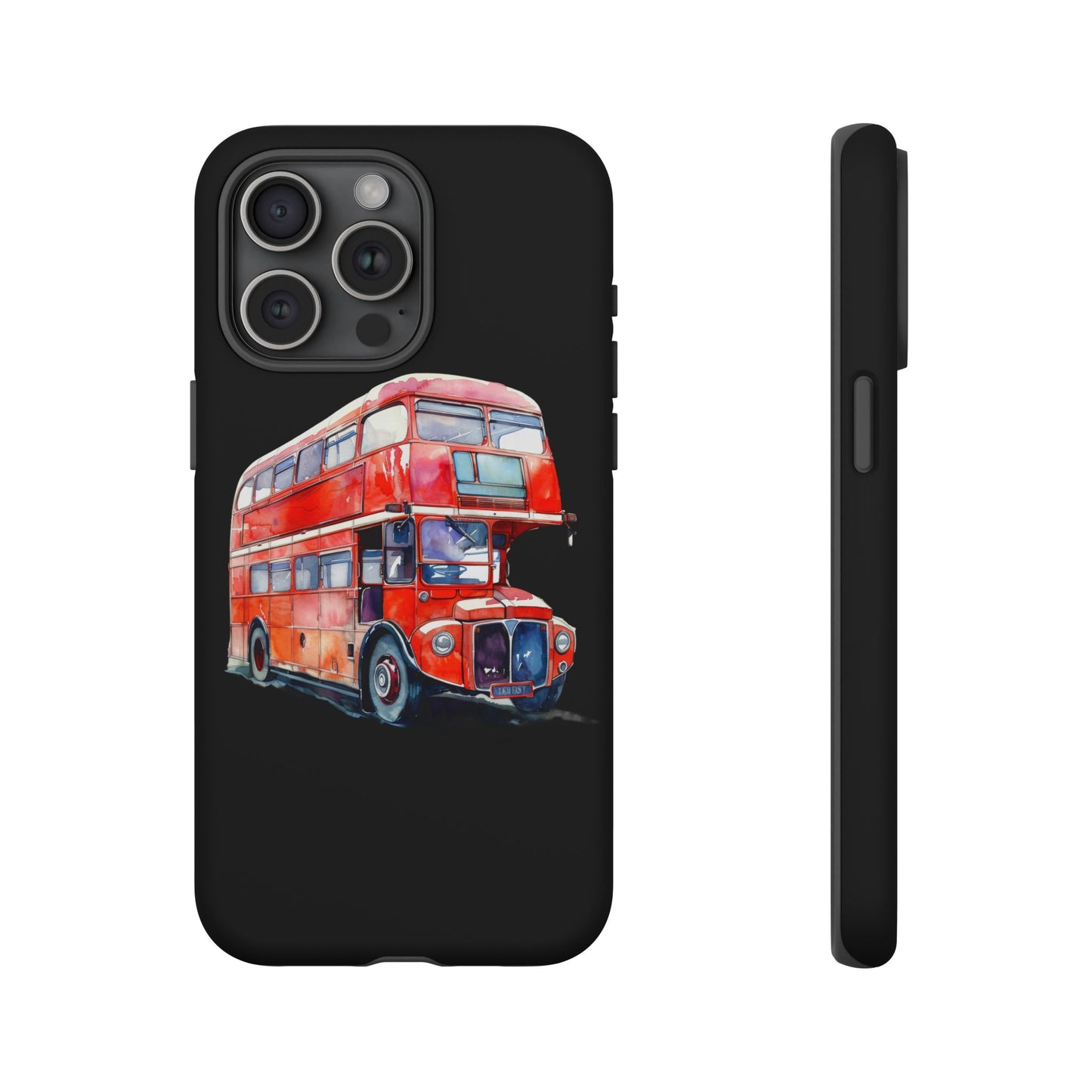 London Bus Phone Case, Tough iPhone Cover, Unique Gift for Travelers, Vintage Style Accessories, Holiday Present Idea