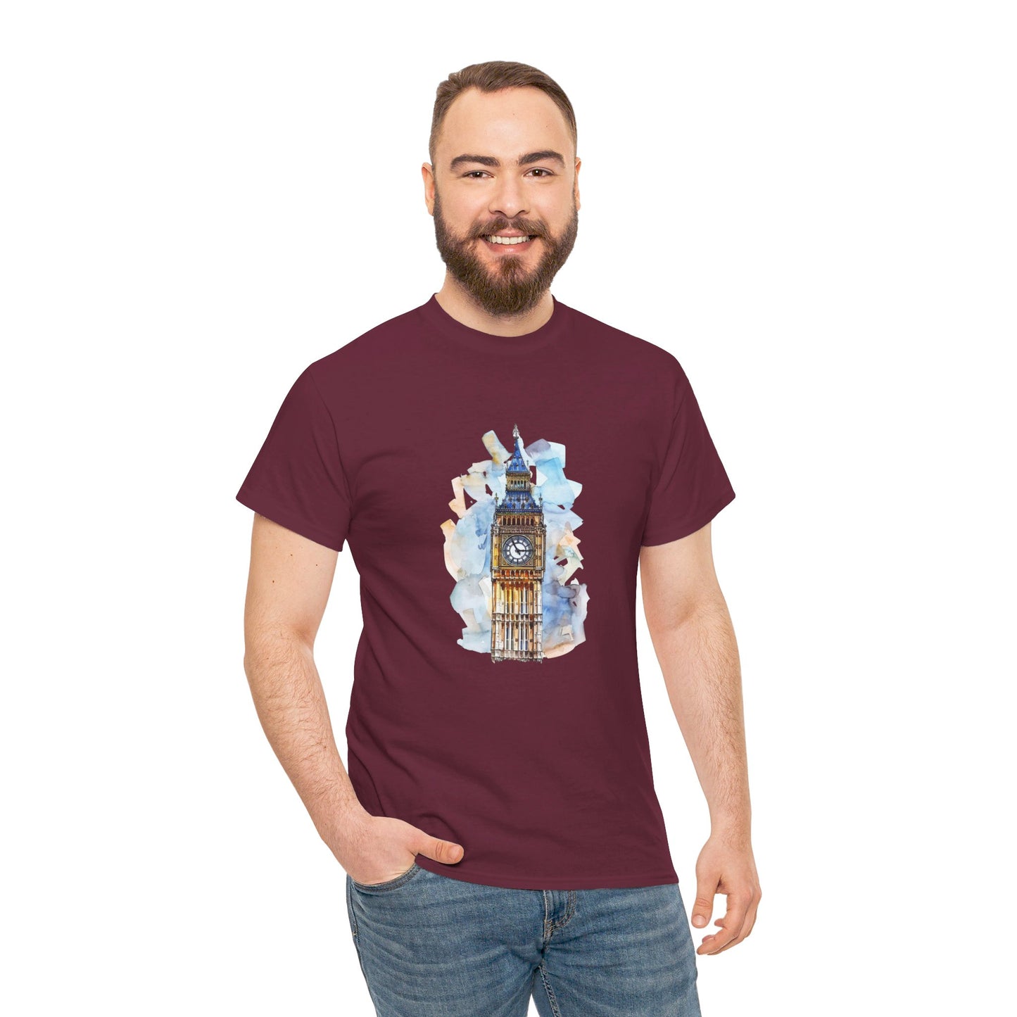 London Clock Tower - Iconic Big Ben Traditional Unisex Heavy Cotton T-Shirt