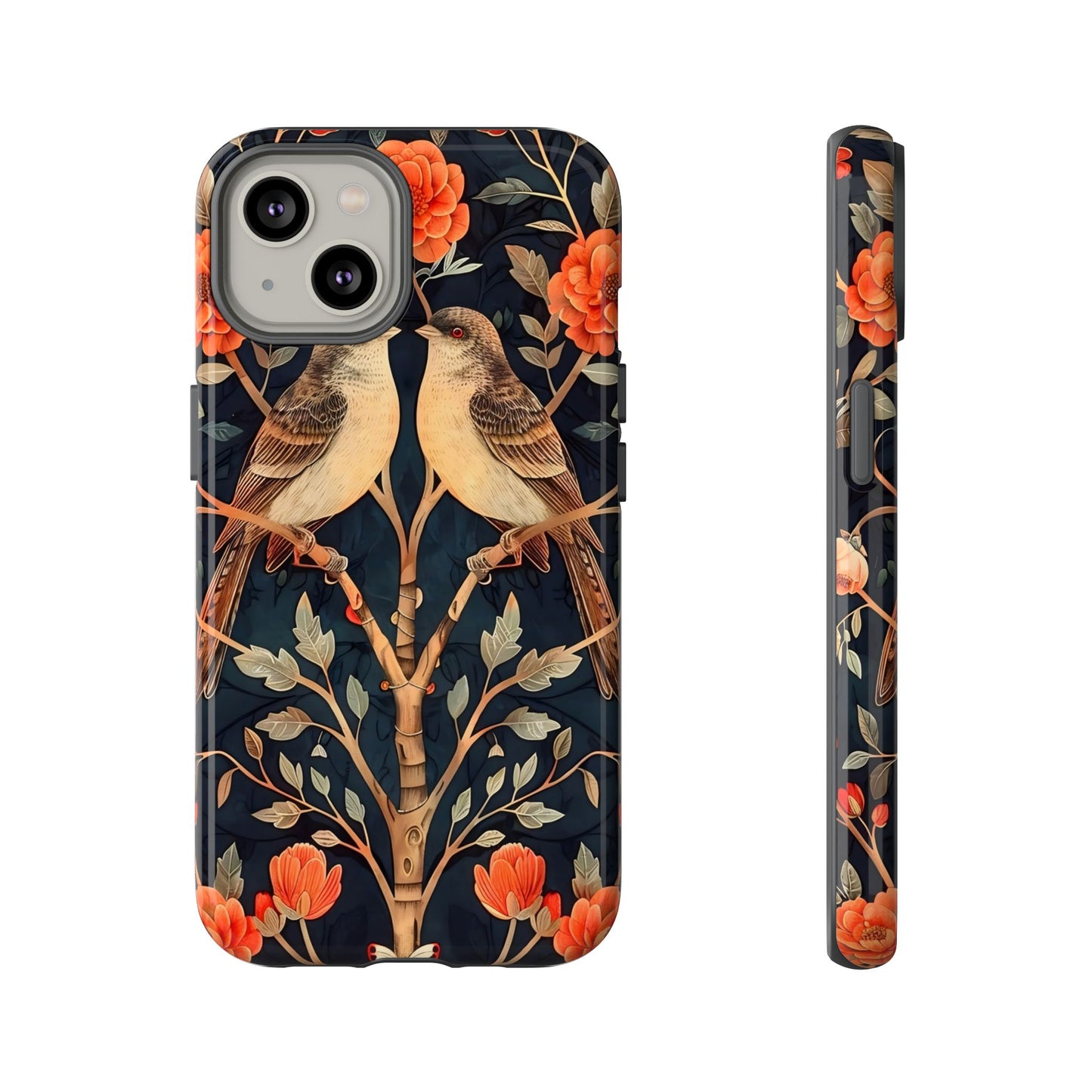 Floral Phone Case – Tough Cases with Bird Design, Unique Gift for Nature Lovers, Stylish Tech Accessory, Phone Cover, Artistic Case