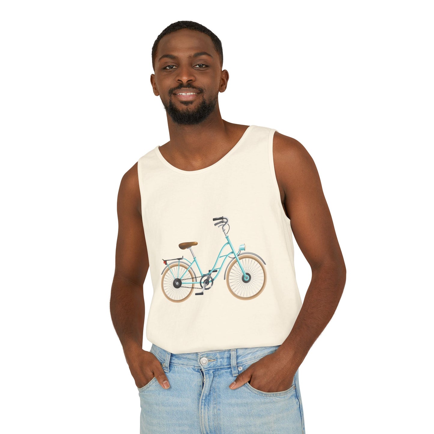 Unisex Garment-Dyed Tank Top - Classic British Bicycle - Timeless Charm