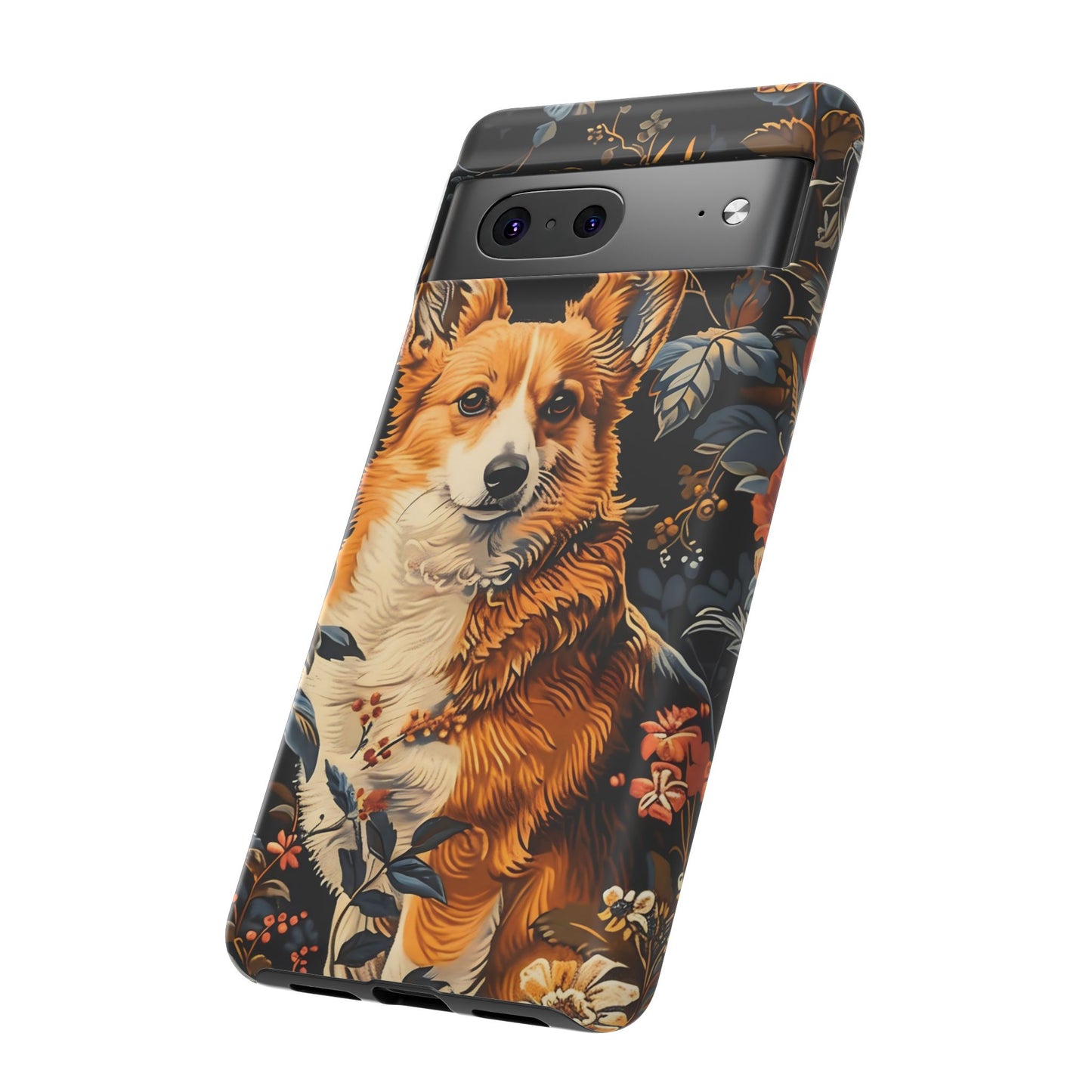 Corgi Floral Phone Case - Tough Cases for Dog Lovers, Cute Pet Accessories, Gift for Dog Owners, Floral Design, Personalized Tech Cover
