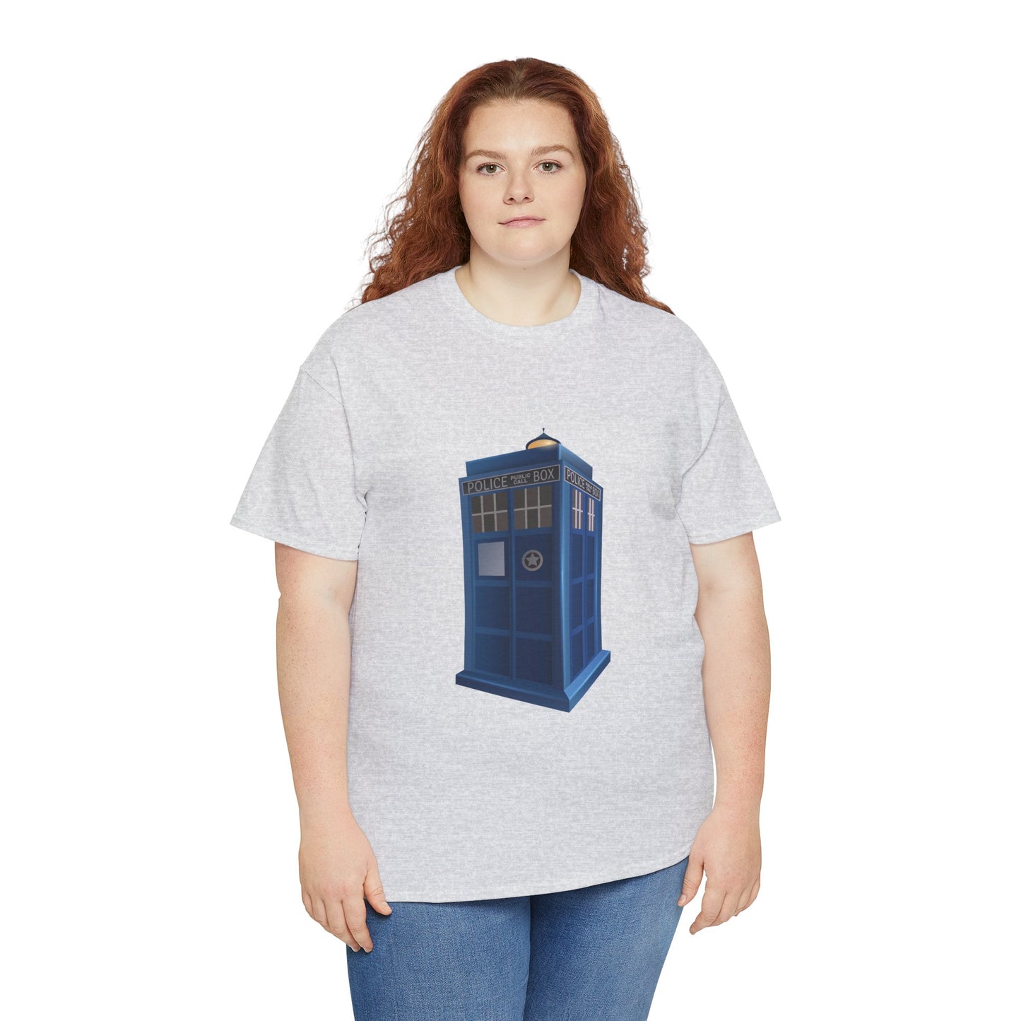 Unisex Heavy Cotton Tee - British Police Public Call Box - Iconic TARDIS