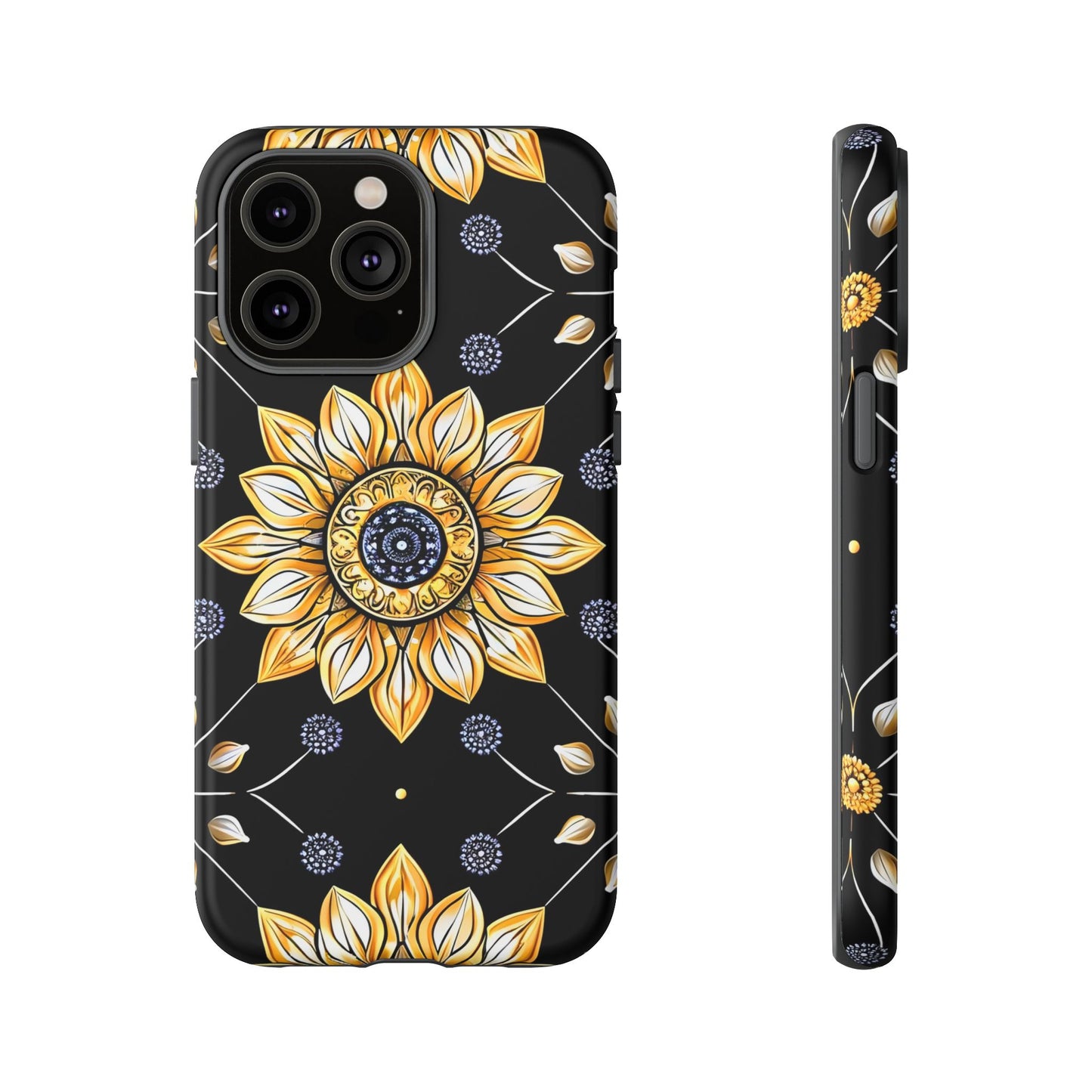 Floral Phone Case with Mandala Design, Tough Cases for iPhone & Samsung, Boho Style, Gift for Her, Unique Accessories