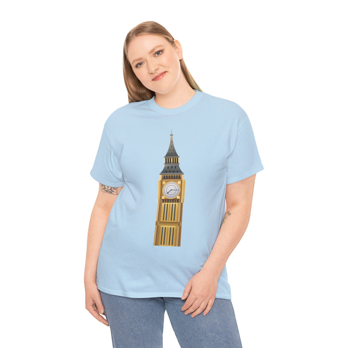 Unisex Heavy Cotton Tee - Towering Time Big Ben and British Heritage