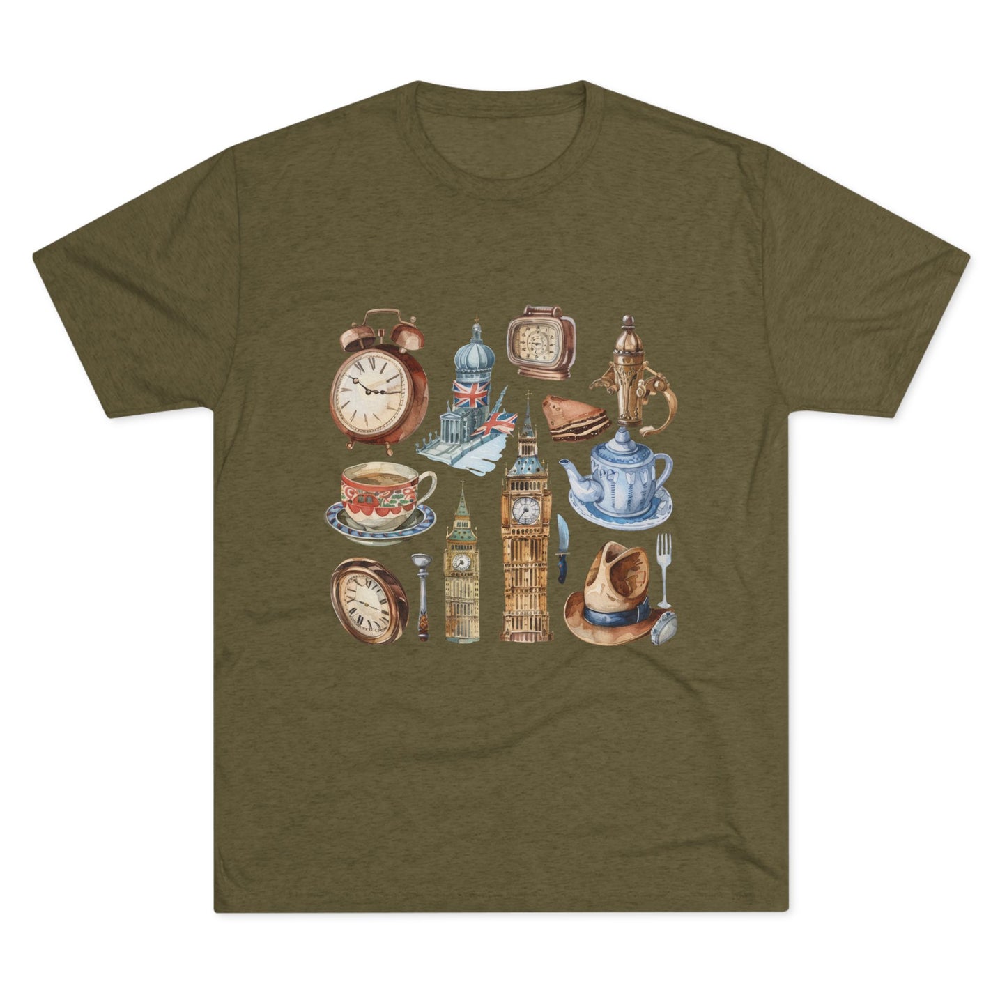 Vintage England Elegant Unisex Tri-Blend Crew Tee