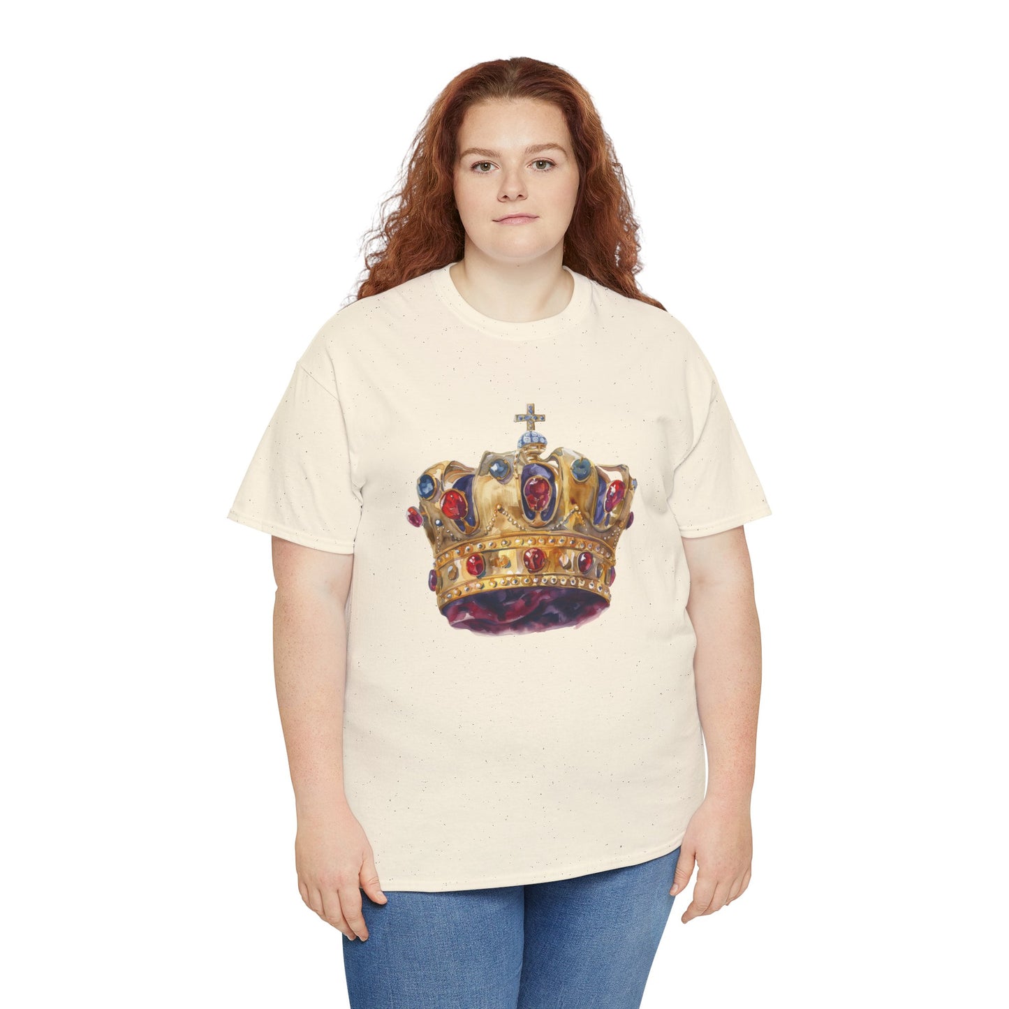 Unisex Heavy Cotton Tee - British Royal Crown Design - Iconic Symbol of Monarchy