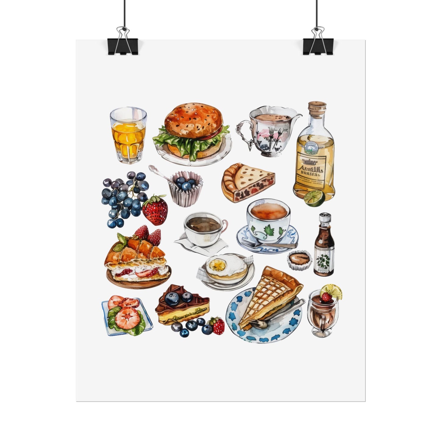 Foodie Wall Art Print, Kitchen Decor, Gourmet Food Poster, Culinary Art for Food Lovers, Cafe Aesthetic Home Decor