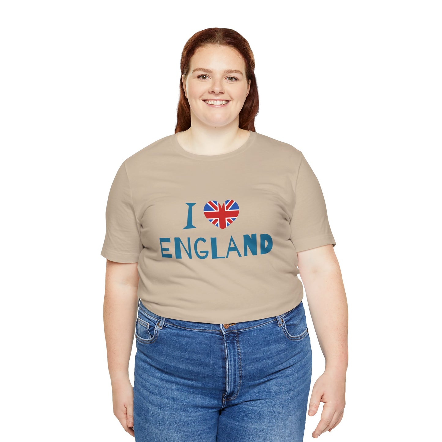 Unisex Jersey Short Sleeve Tee - I Love England - Union Jack Heart Design