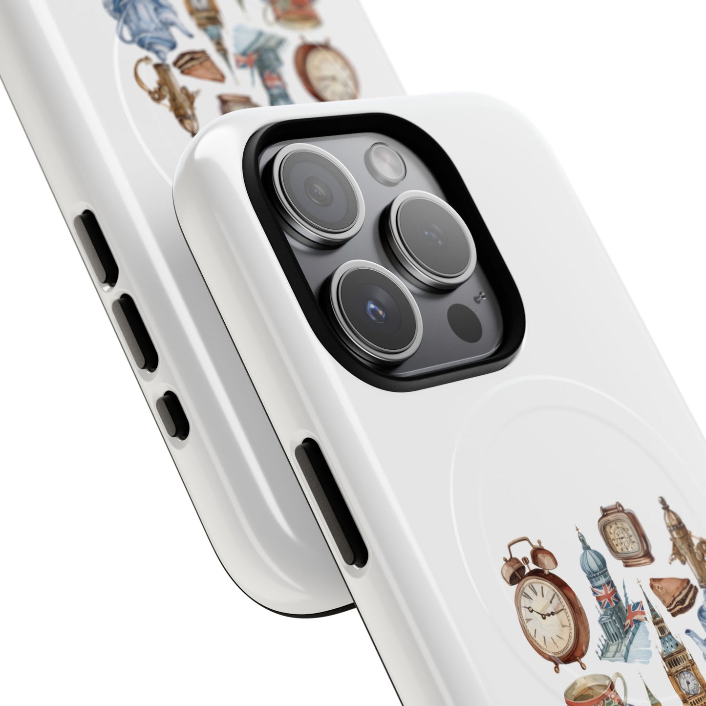 Tough Magnetic Phone Case with Vintage Clock Design, Durable Tech Accessories for Gift, Daily Use, Unique Style
