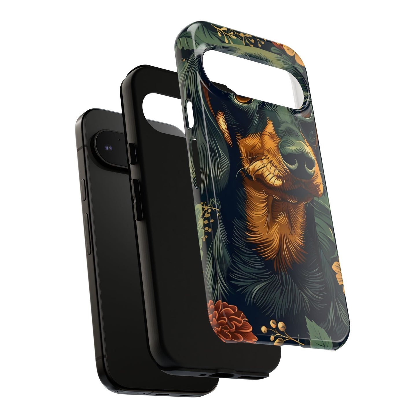 Dachshund Phone Case, Floral Pet Phone Cover, Dog Lover Gift, Tough Phone Case, Custom Dachshund Design, Unique Dog Owner Accessory