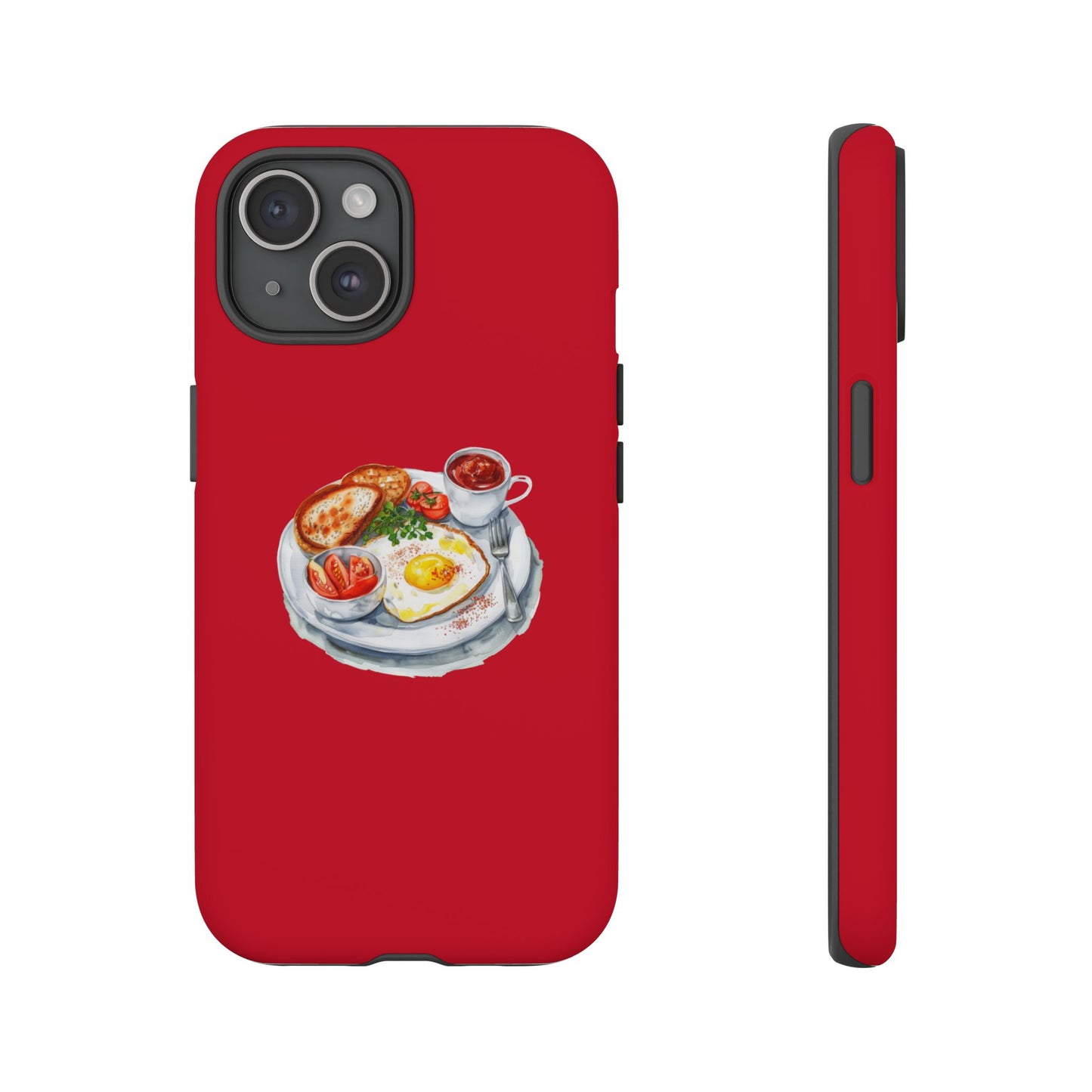 Breakfast-Inspired Phone Case, Tough Phone Covers, Foodie Gifts, Unique Accessories, Cute Kitchen Decor, Red Phone Case