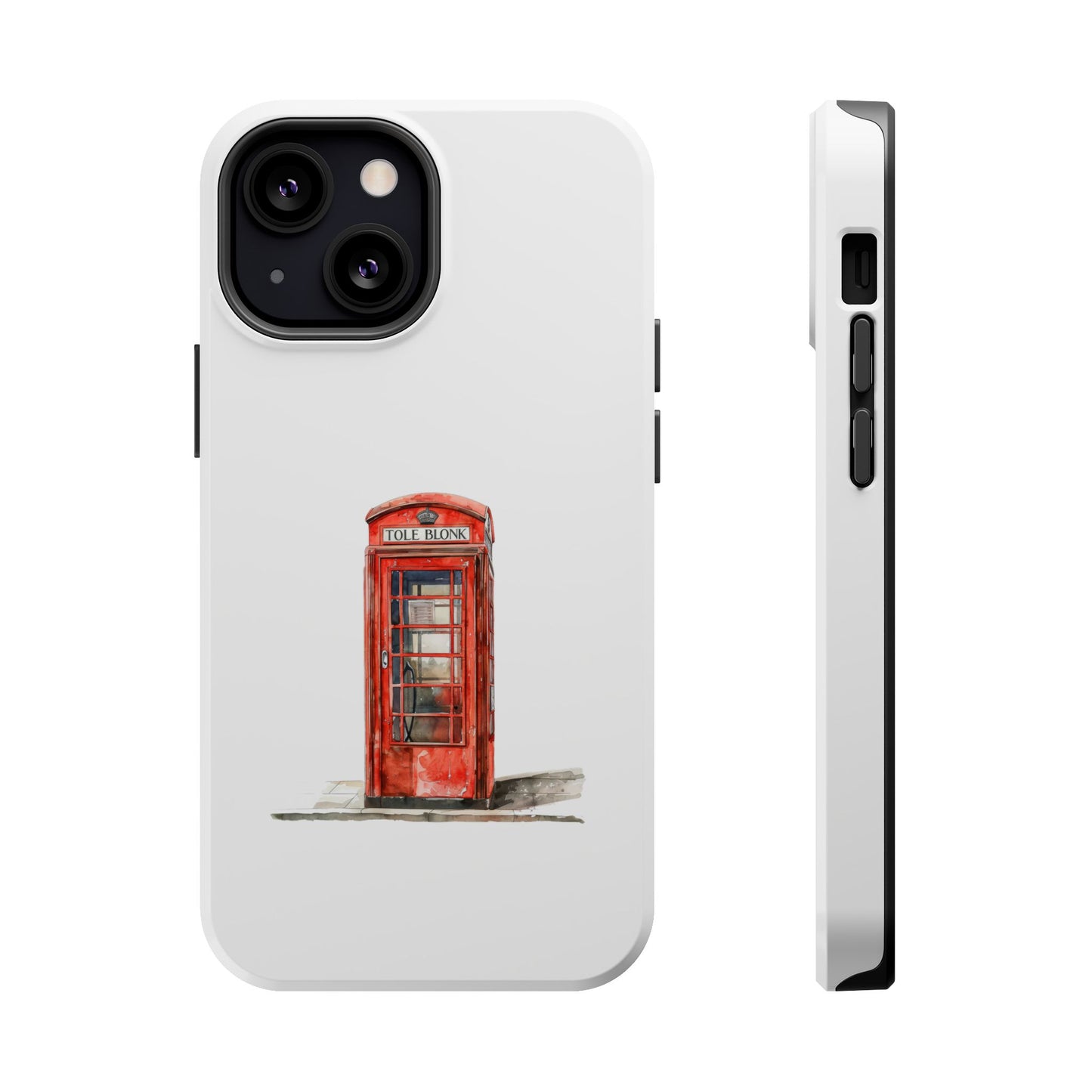 Red Telephone Booth Phone Case, Magnetic Tough Cases for Protection, Unique Gift for Phone Lovers, British Theme, Travel Accessory