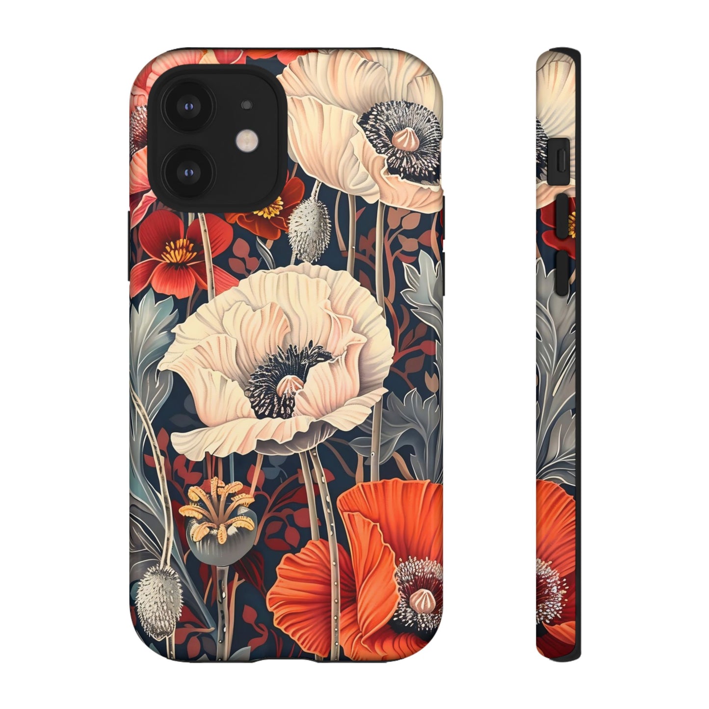 Floral iPhone Case, Tough Phone Cover, Artistic Protection, Flower Design, Unique Gift for Her, Phone Accessory, Trendy Tech