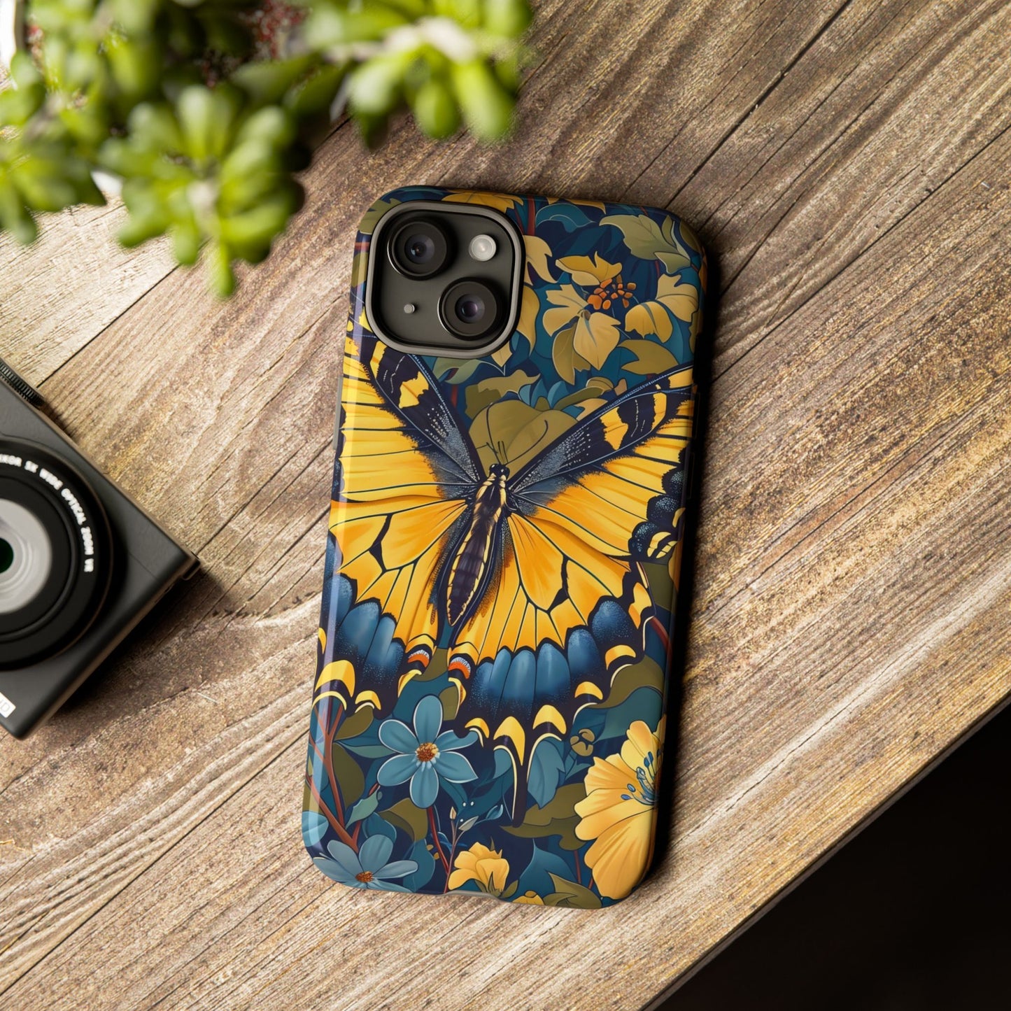 Colorful Butterfly Phone Case, Floral Design, Tough Cases, Protective Cover, Gifts for Nature Lovers, Birthday Present