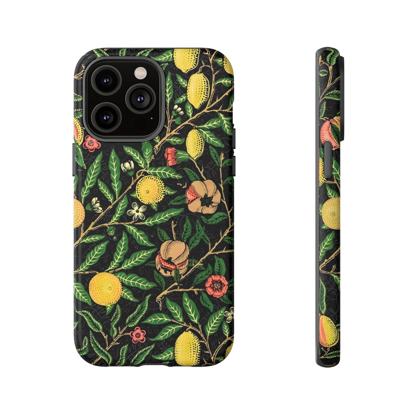Tough Cases Phone Case, Floral Phone Cover, Tough Phone Protection, Gift for Plant Lovers, Black Background, Eco-Friendly Design