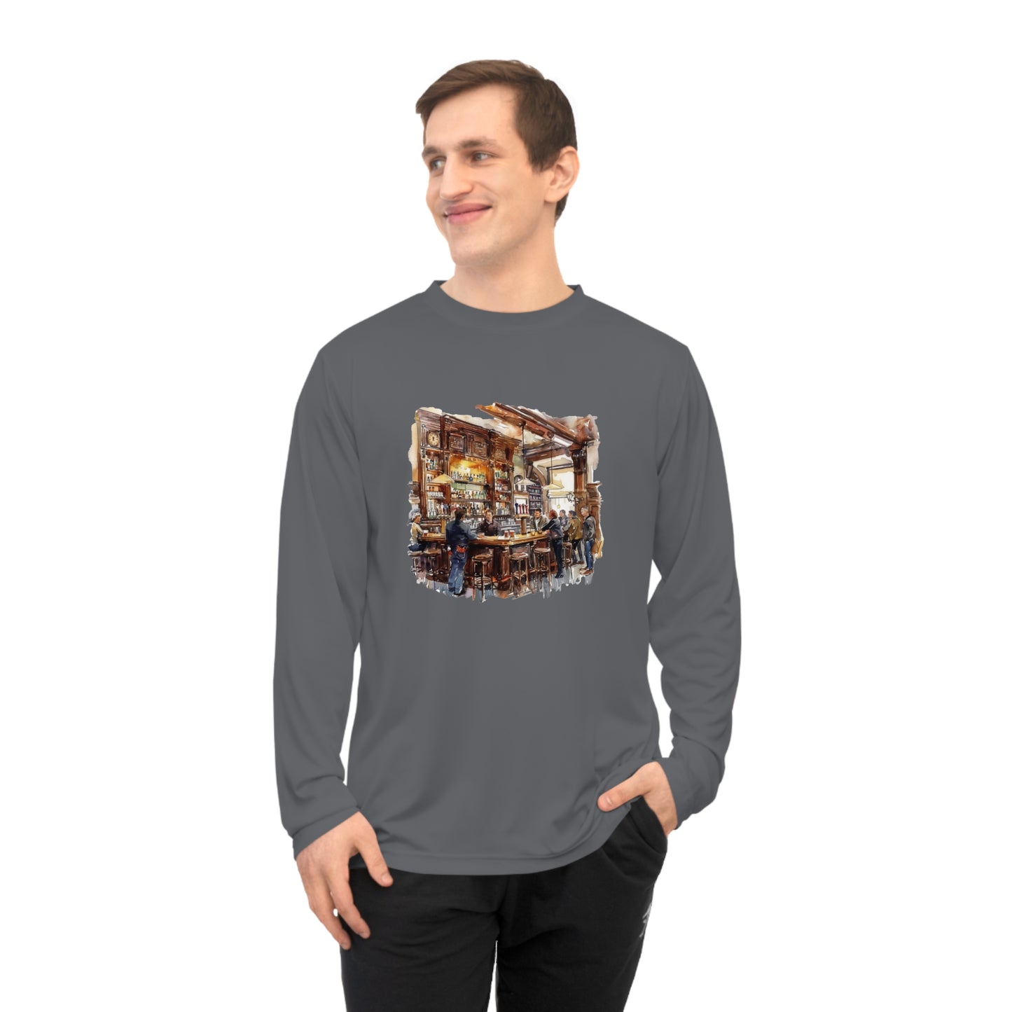 Unisex Performance Long Sleeve Shirt - Raise a Glass - Timeless British Pub Culture