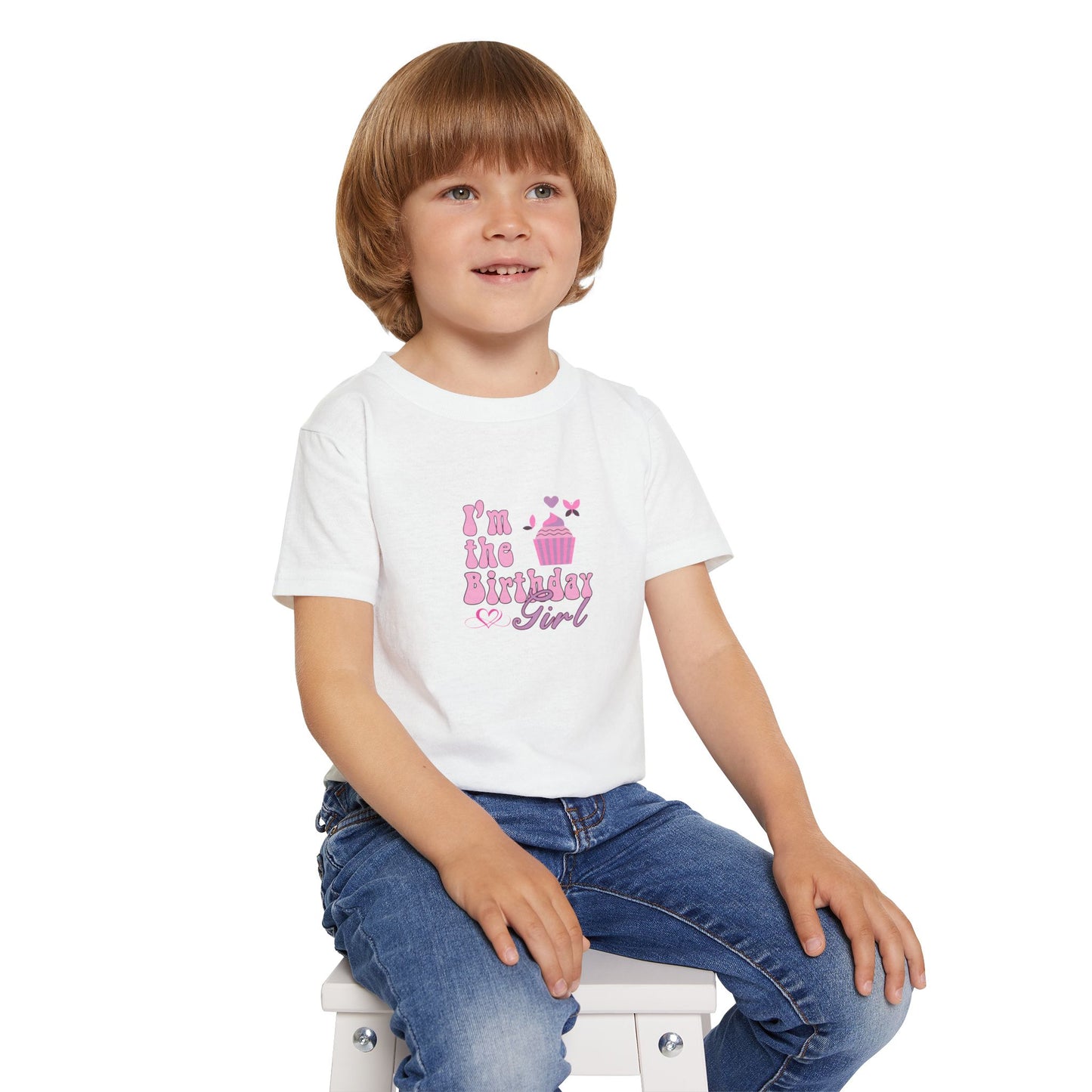 Toddler T-Shirt - Wild Birthday Girl Sublimation Leopard Theme - Cute Cupcake Design for Celebrations