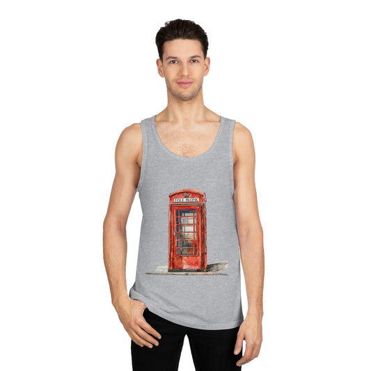Unisex Softstyle™ Tank Top - Iconic British Red Telephone Booth