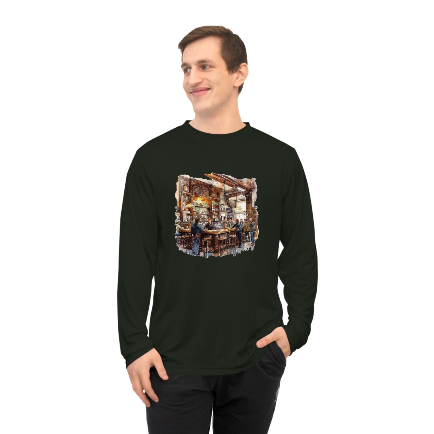 Unisex Performance Long Sleeve Shirt - Raise a Glass - Timeless British Pub Culture