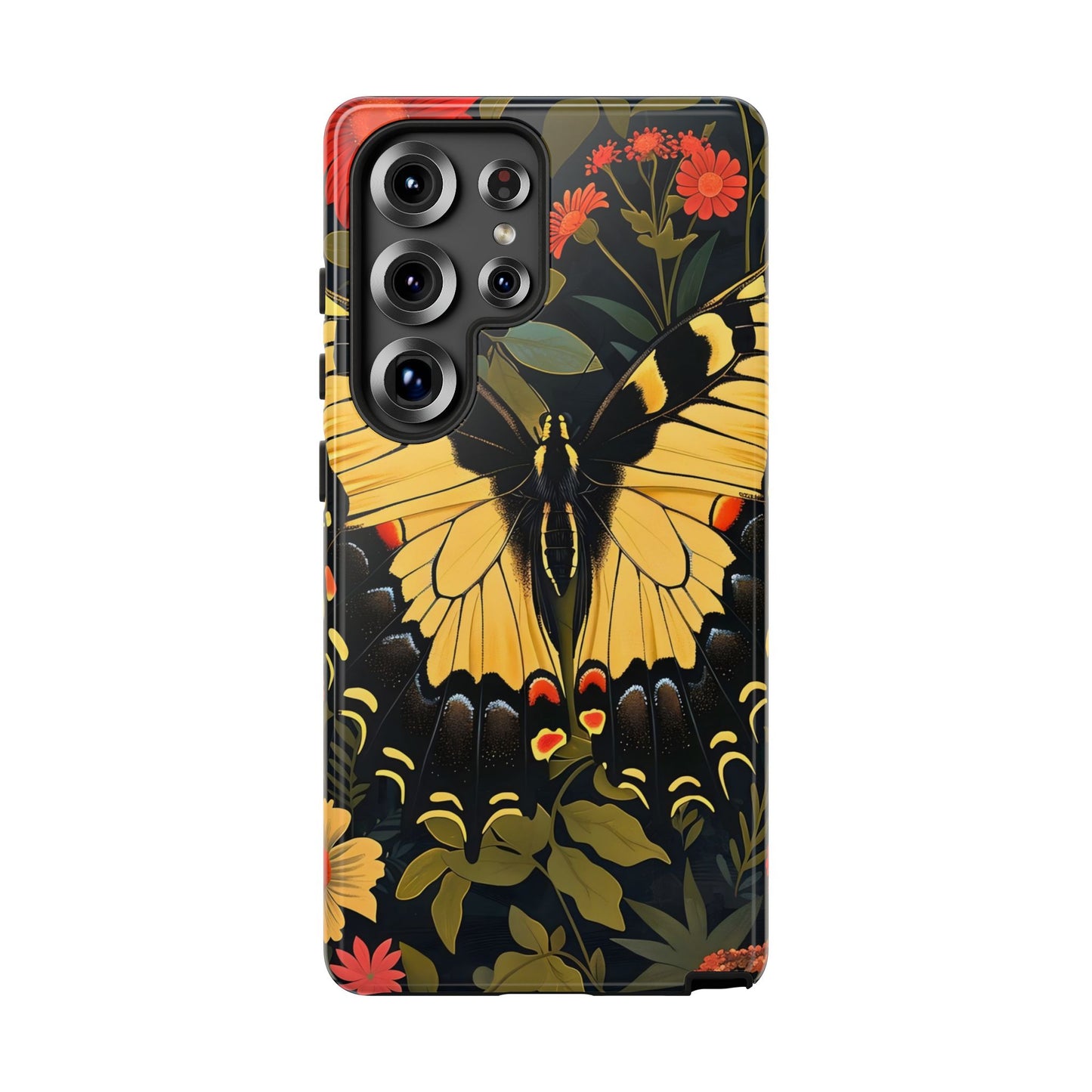 Butterfly Floral Phone Case, Tough Cases with Vibrant Design, Protective Cover for Nature Lovers, Gift for Her