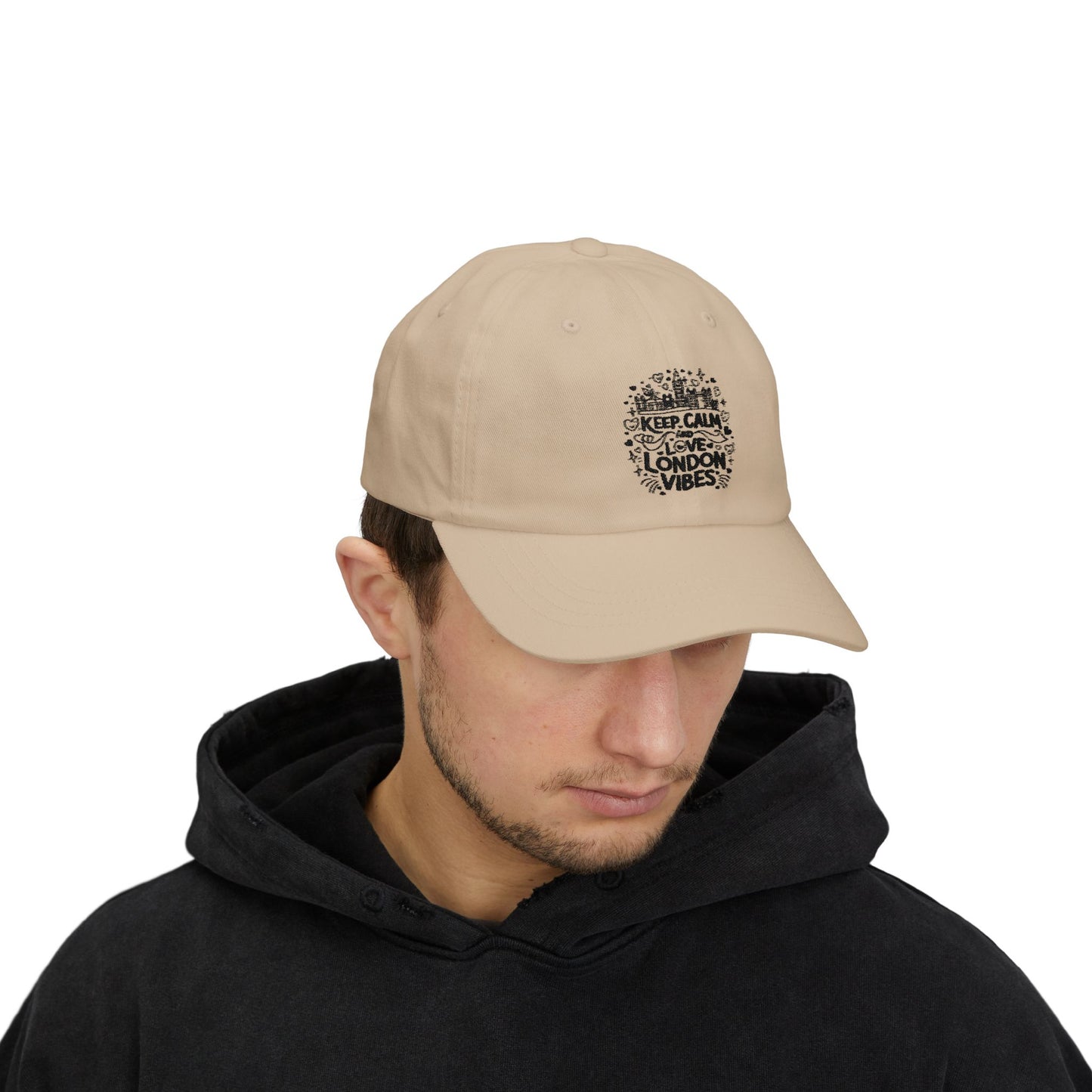 Keep Calm London Vibes Dad Cap, Trendy Hat, Casual Everyday Wear, Gift for Dad, Travel Accessory, Vintage Style Cap