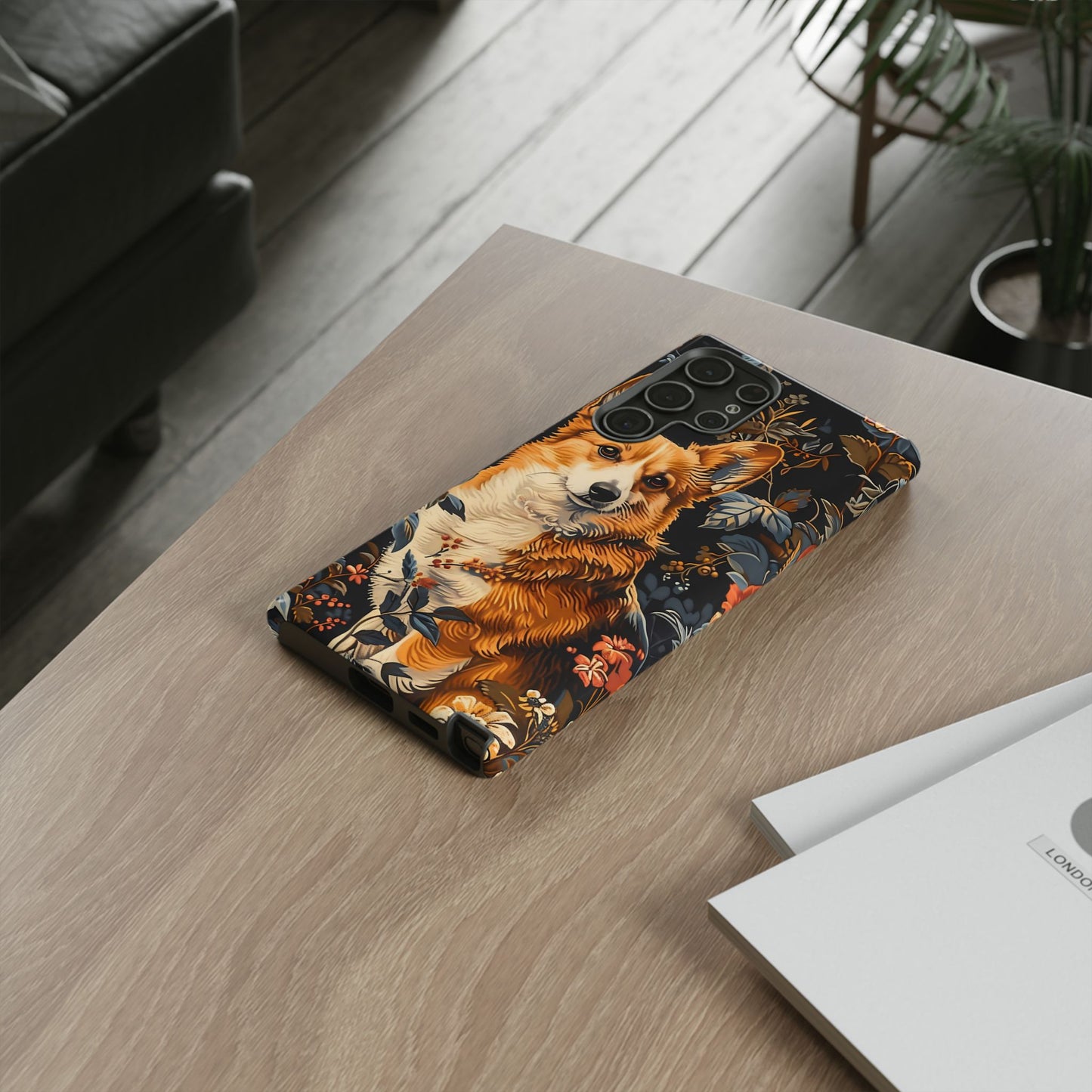 Corgi Floral Phone Case - Tough Cases for Dog Lovers, Cute Pet Accessories, Gift for Dog Owners, Floral Design, Personalized Tech Cover