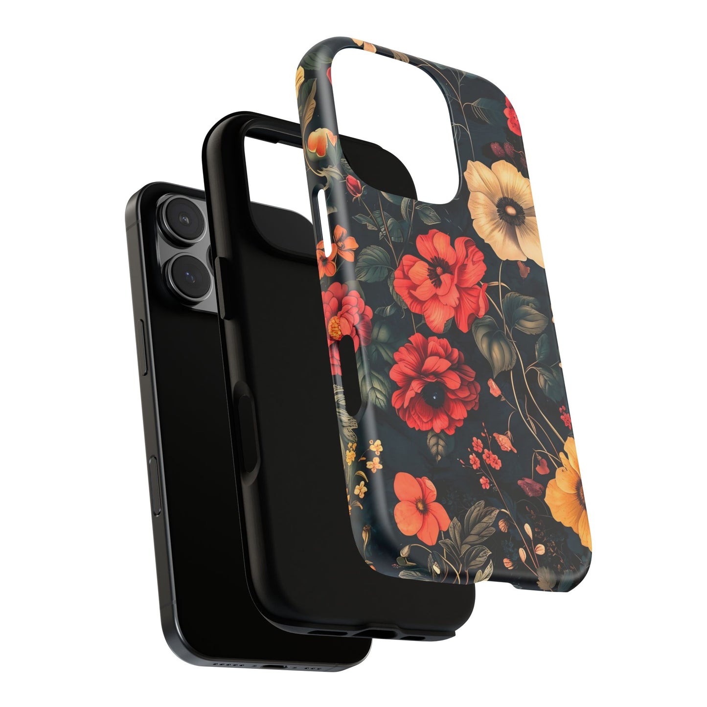 Floral Phone Case, Tough Cases, Flower Motif, Protective Cover, Gift for Her, Floral Design, Spring Accessory