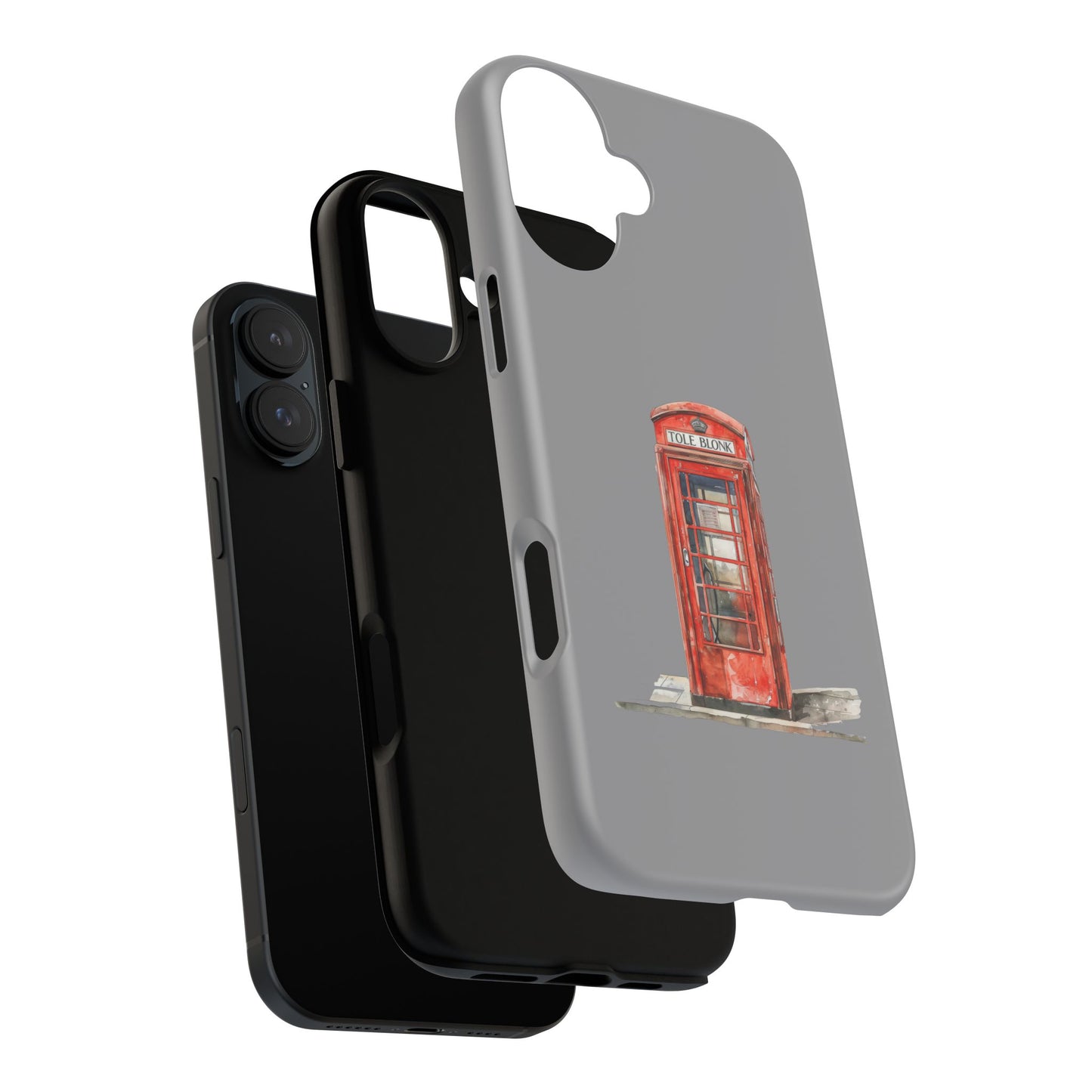 Red Phone Booth Phone Case, Vintage Style Case, Tough Cases for Gifts, Quirky Phone Accessories, Travel Lover's Gift
