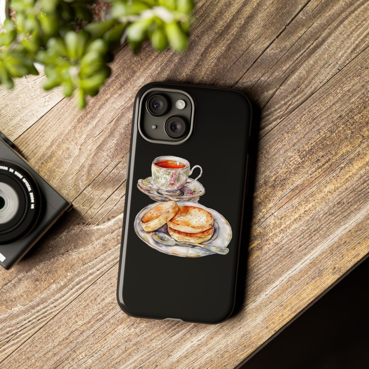 Tea Time Phone Case with Cookies Design, Cute Phone Cover, Gift for Tea Lovers, Kitchen Decor, Whimsical Style