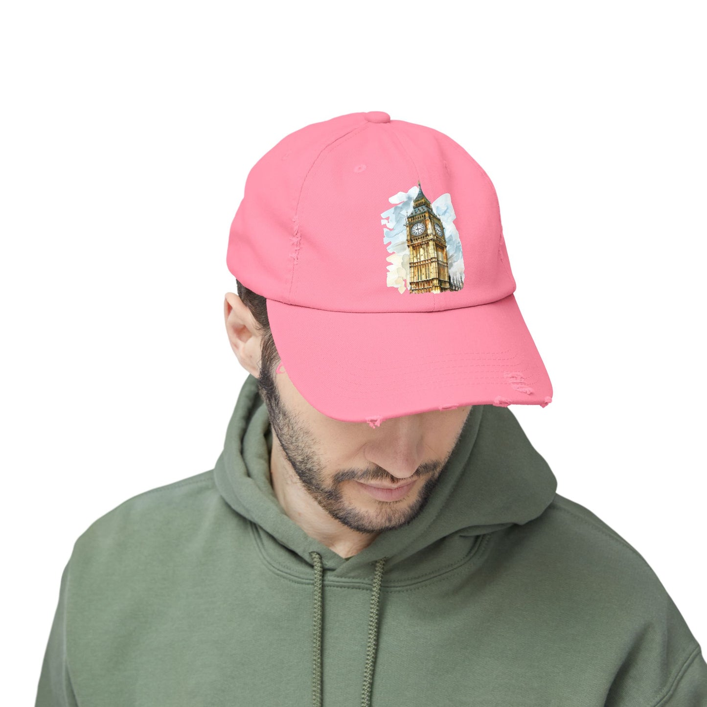 Vintage Big Ben Distressed Cap, Casual Hat, Travel Gift, Unisex Cap, Summer Accessory, London Theme Hat