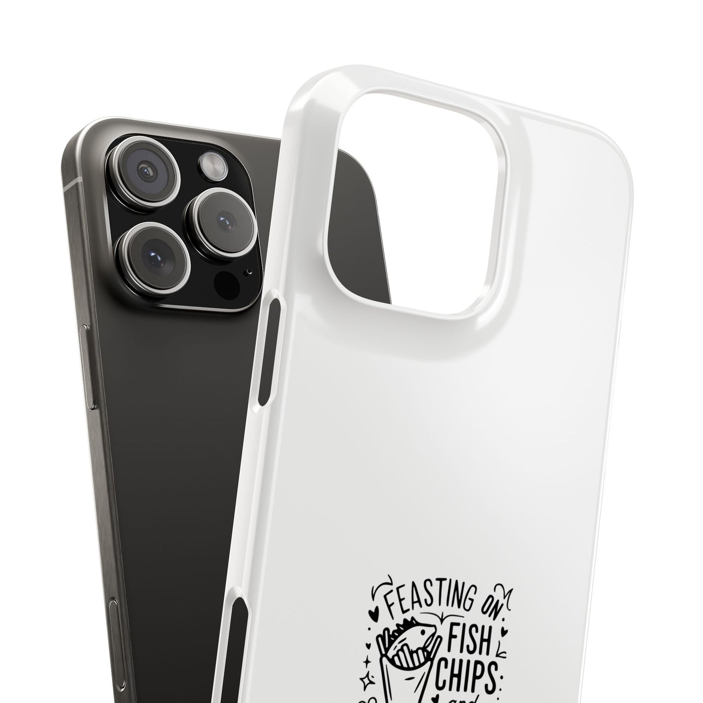 Slim Phone Case with Fish Chips London Design - Fun Gift for Foodies, Travel Lovers, UK Souvenirs, Everyday Carry, Unique Phone Accessory