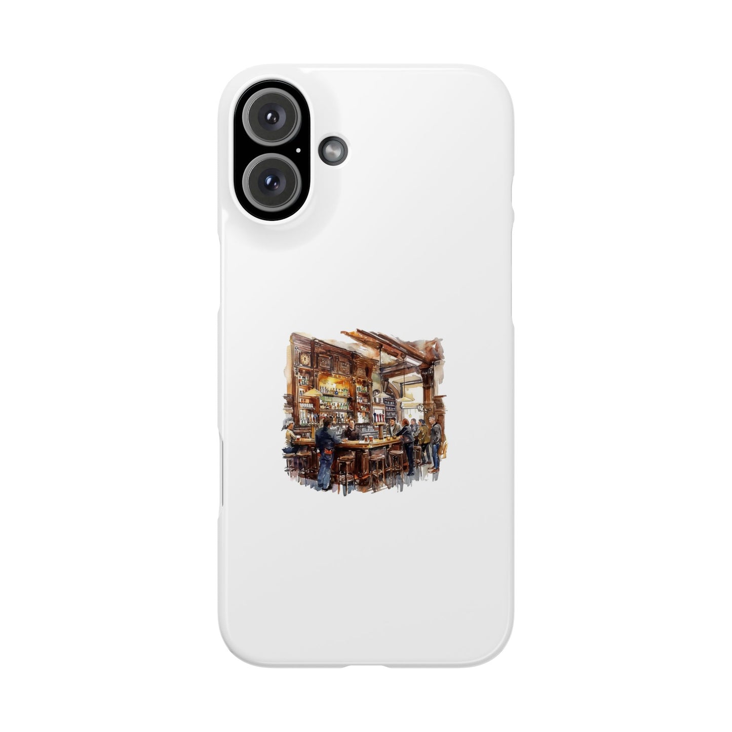 Artistic Slim Phone Cases, Coffee Shop Aesthetic, Unique Phone Covers, Gift for Coffee Lovers, Artistic Design Cases
