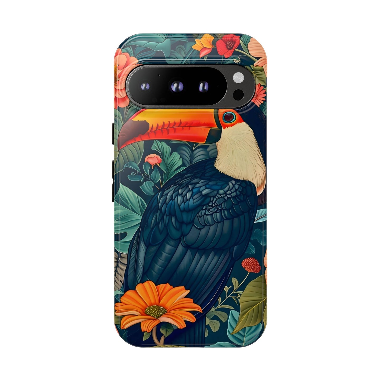 Tropical Toucan Phone Case - Cute Animal Design, Nature Lover Gift, Floral Pattern, Bird Lover Accessory, Summer Vibes