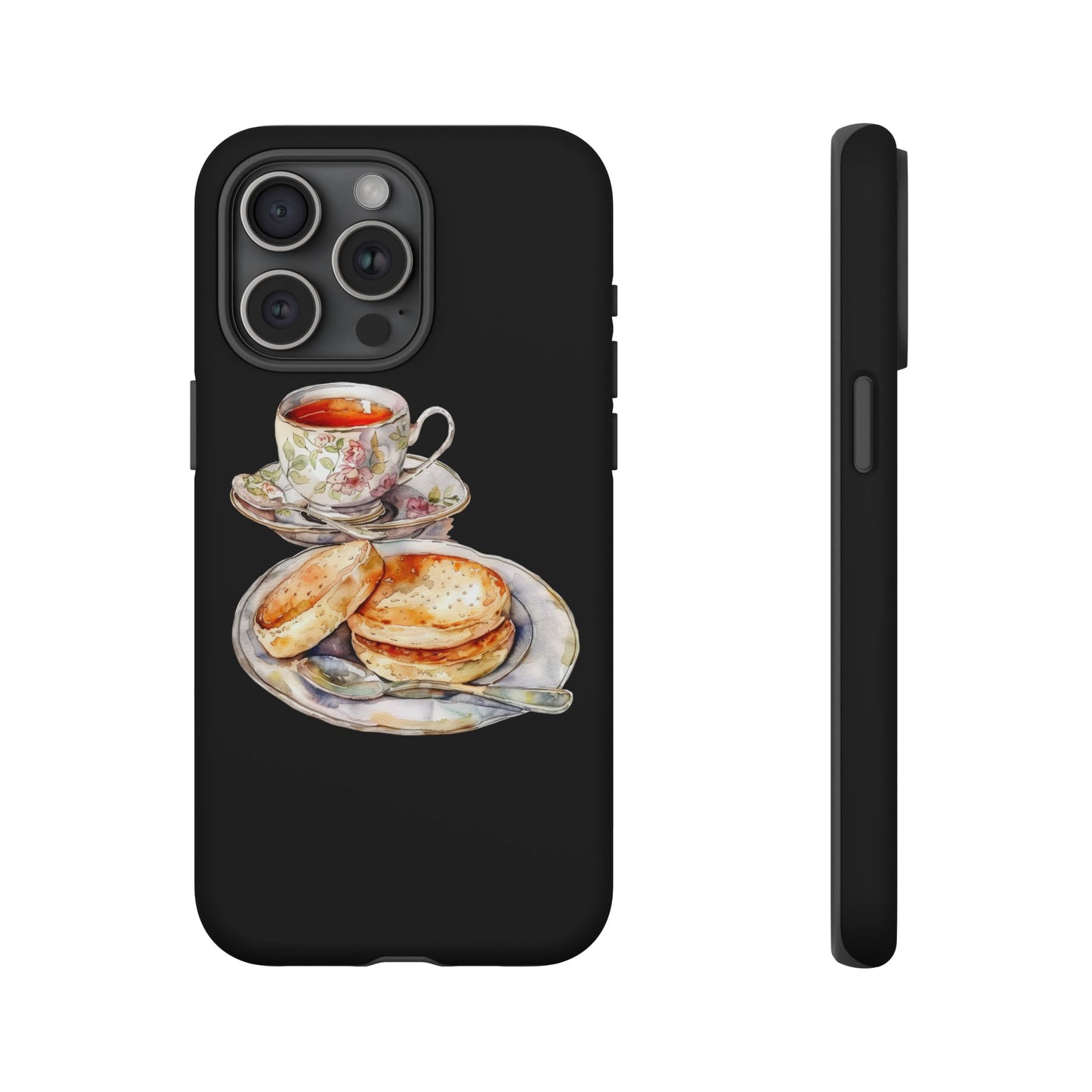 Tea Time Phone Case with Cookies Design, Cute Phone Cover, Gift for Tea Lovers, Kitchen Decor, Whimsical Style