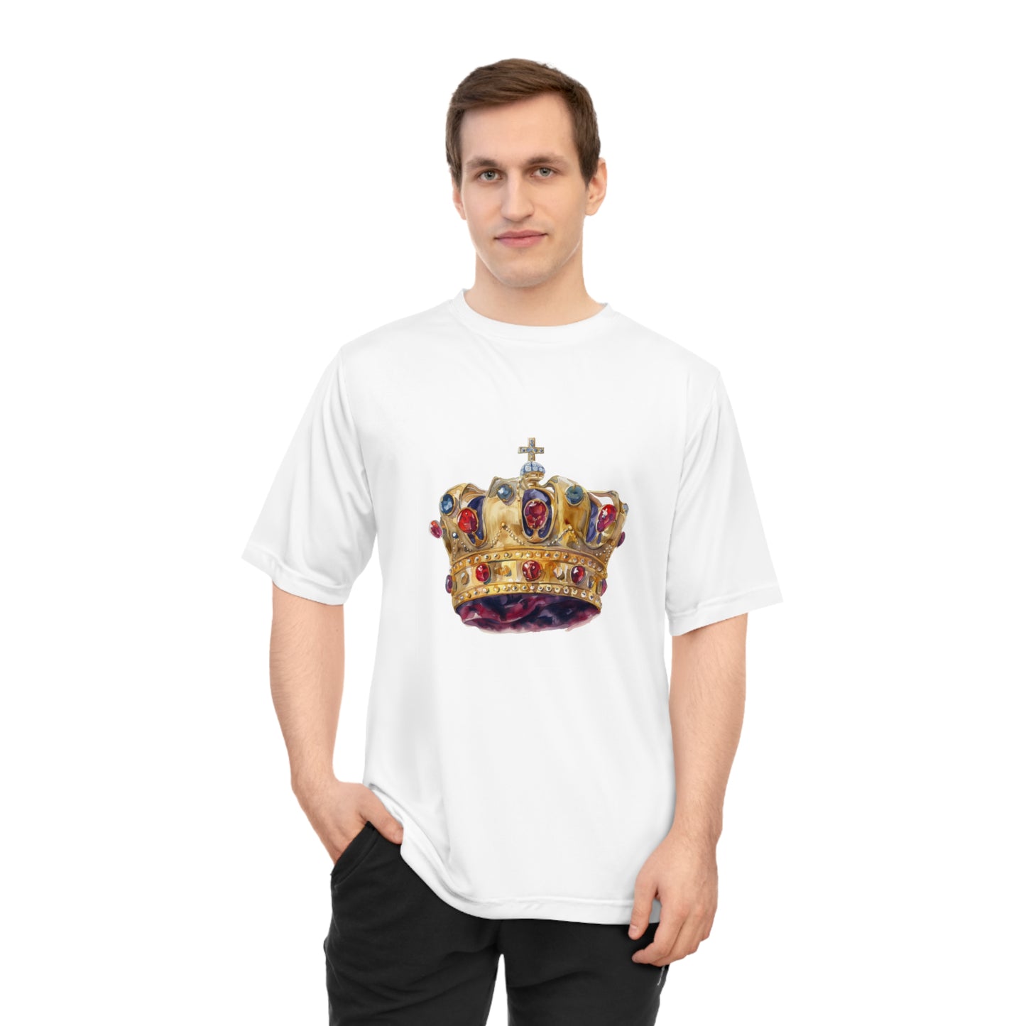 Unisex Zone Performance T-shirt - British Royal Crown - Symbol of Regal Elegance and Authority