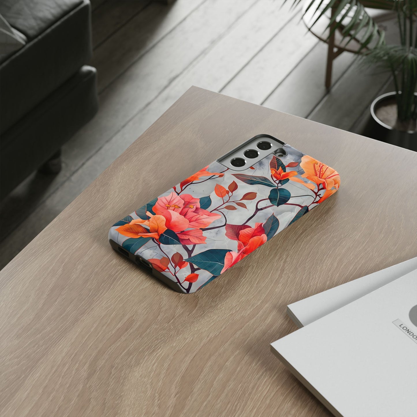 Floral Phone Case, Tough Cases, Flower Power, Gift for Her, Decorative Phone Cover, Trendy Accessories, Everyday Style