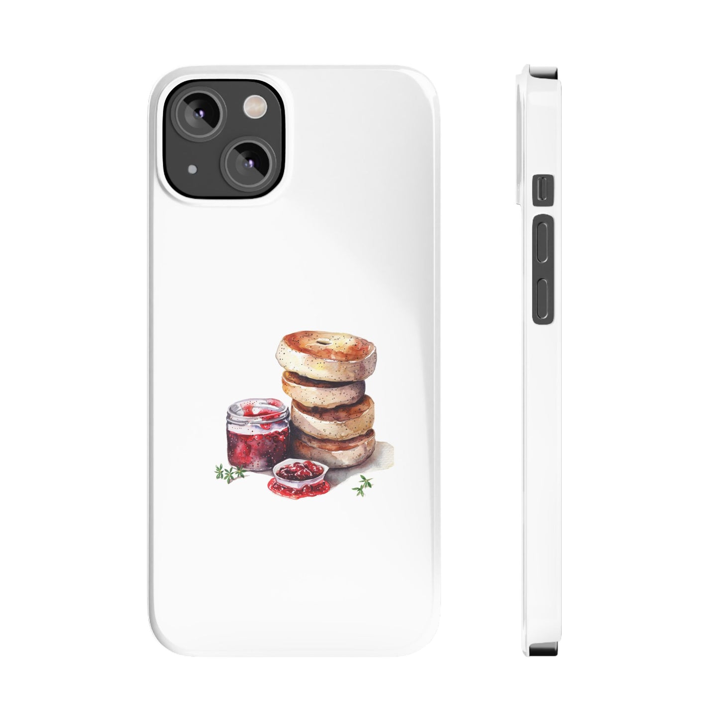 Artisan Bagel Phone Case, Cute Slim Phone Cover, Foodie Gift, Stylish Cell Case, Breakfast Lover's Accessory