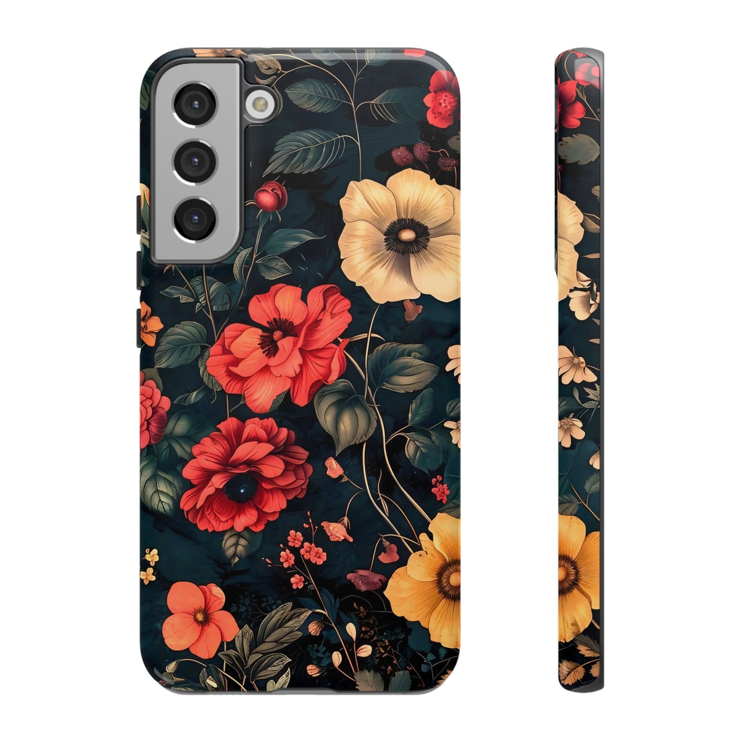 Floral Phone Case, Tough Cases, Flower Motif, Protective Cover, Gift for Her, Floral Design, Spring Accessory