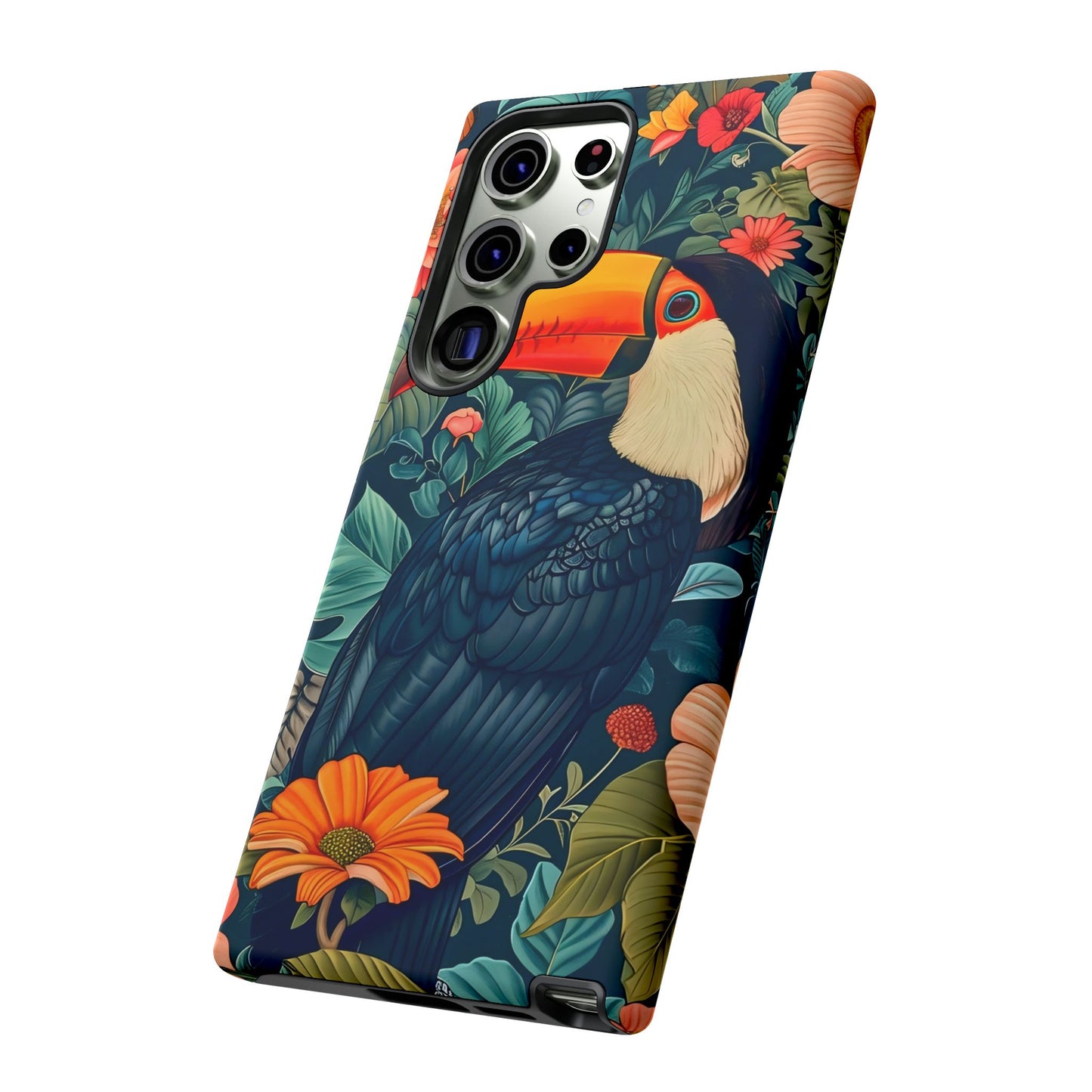Tropical Toucan Phone Case - Cute Animal Design, Nature Lover Gift, Floral Pattern, Bird Lover Accessory, Summer Vibes