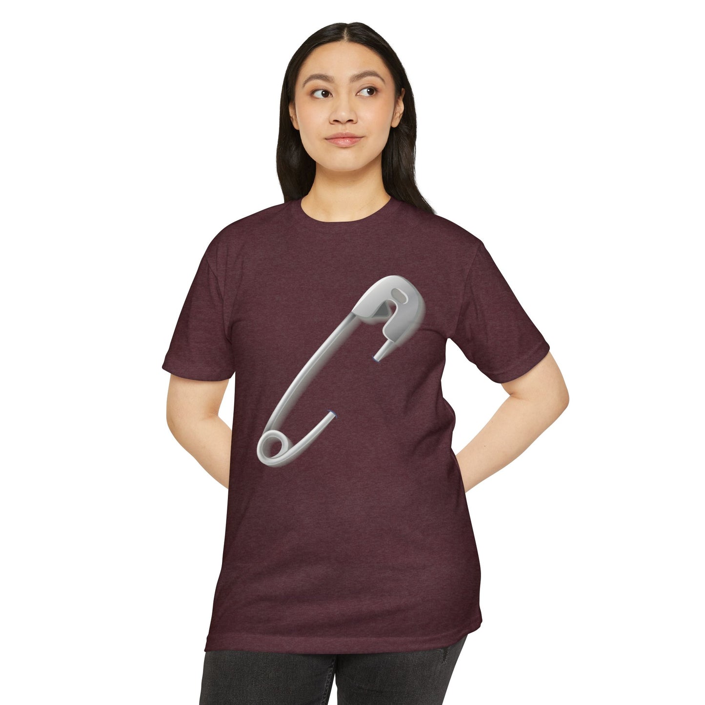 Unisex CVC Jersey T-shirt - Minimalist Safety Pin Design