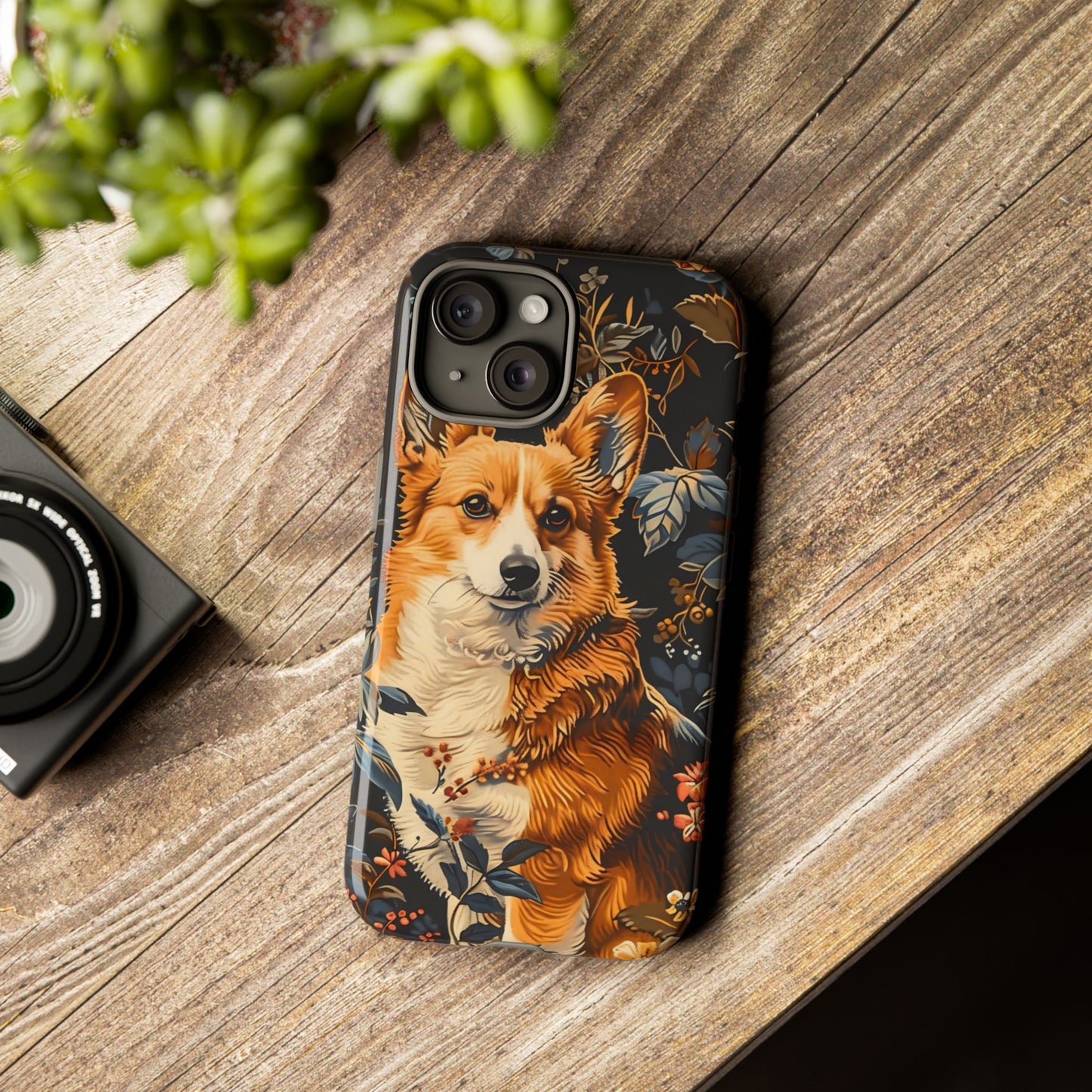 Corgi Floral Phone Case - Tough Cases for Dog Lovers, Cute Pet Accessories, Gift for Dog Owners, Floral Design, Personalized Tech Cover