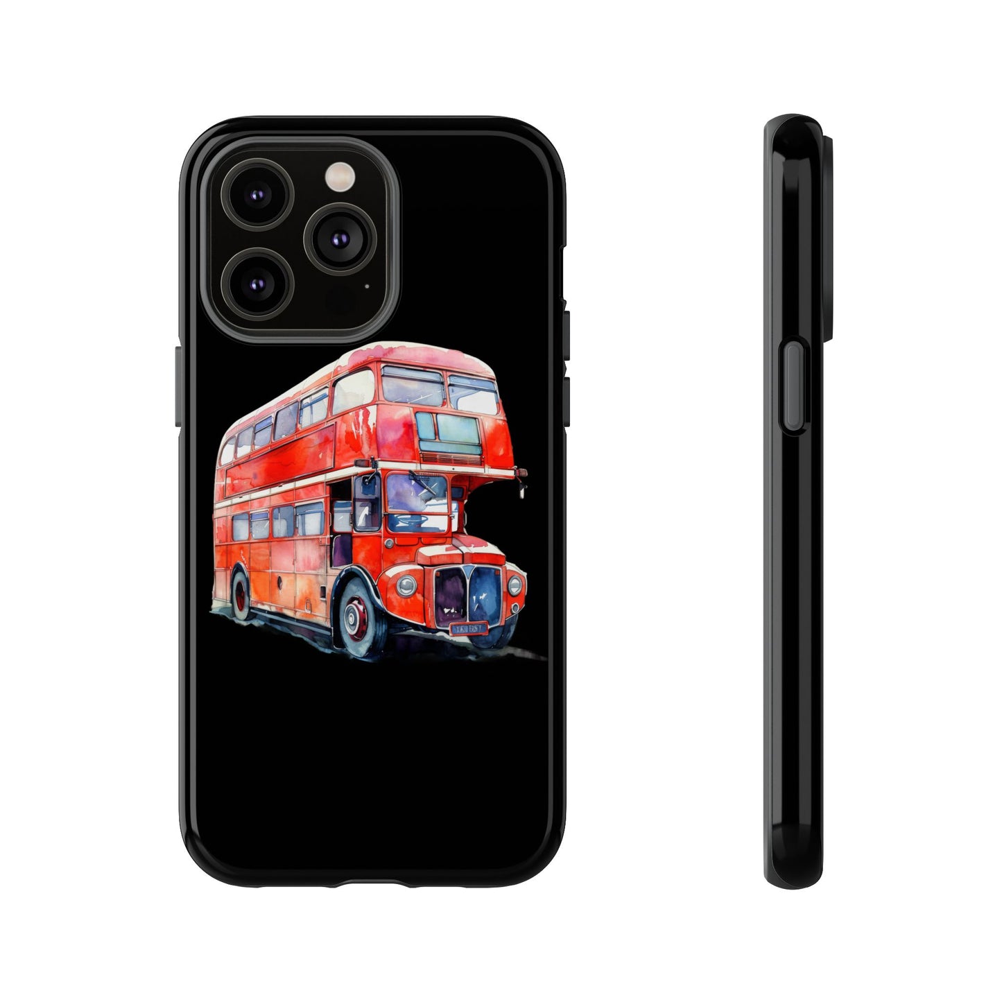 London Bus Phone Case, Tough iPhone Cover, Unique Gift for Travelers, Vintage Style Accessories, Holiday Present Idea