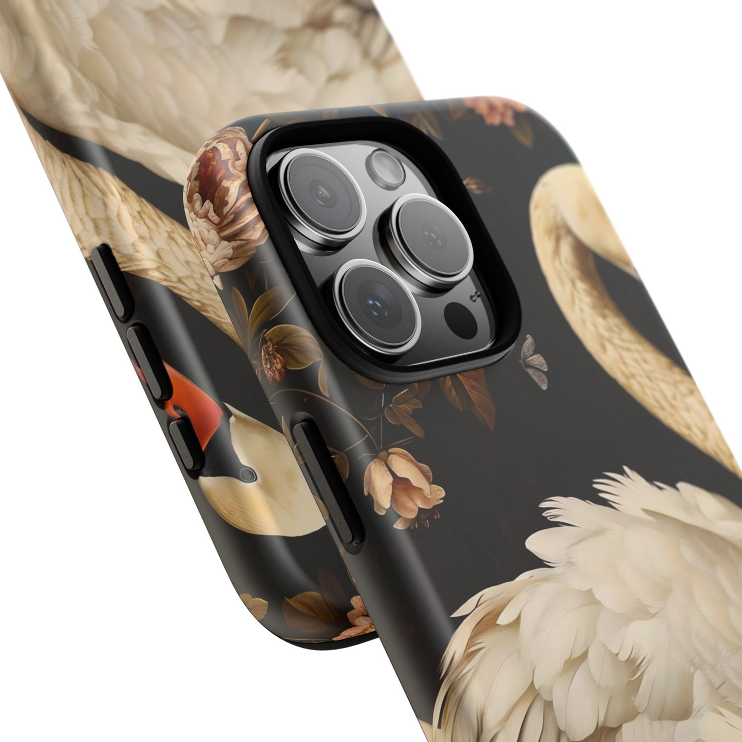 Elegant Swan Phone Case, Floral iPhone Cover, Tough Phone Case, Gift for Her, Nature Lover, Mother's Day, Birthday