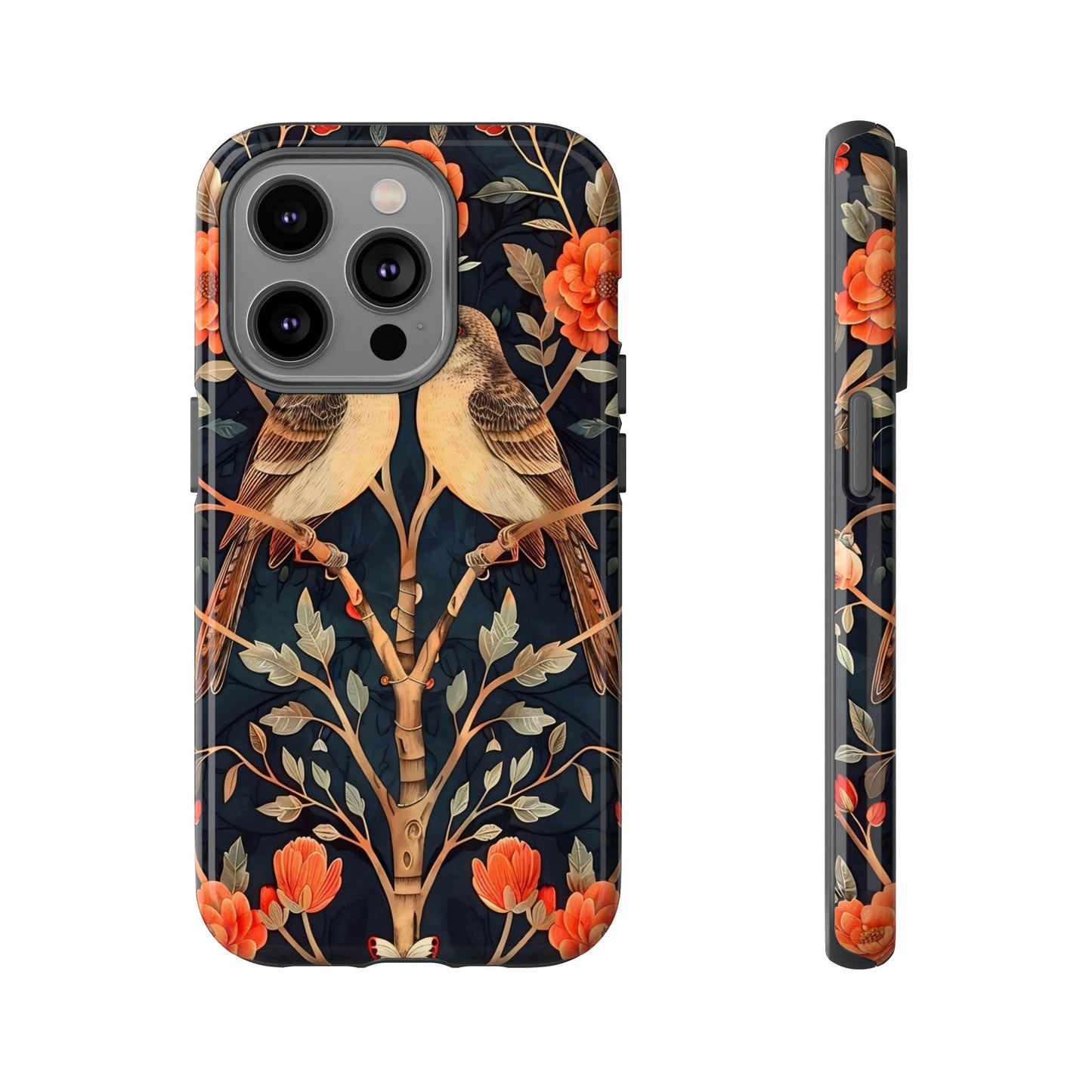 Floral Phone Case – Tough Cases with Bird Design, Unique Gift for Nature Lovers, Stylish Tech Accessory, Phone Cover, Artistic Case