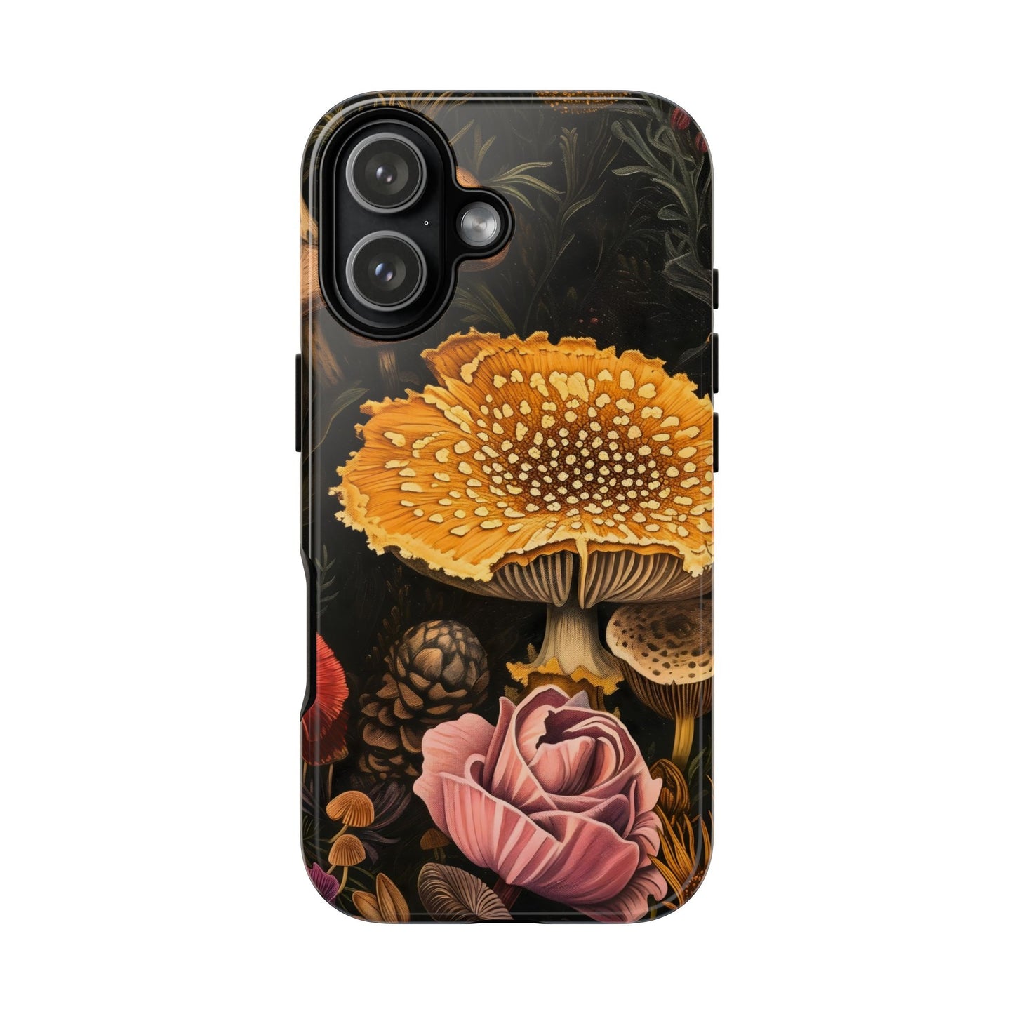 Floral Mushroom Phone Case, Tough Cases, Eco-Friendly, Nature Lover Gift, Floral Phone Cover, Stylish Phone Accessories