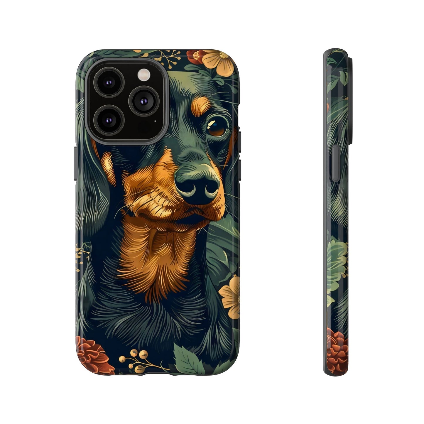 Dachshund Phone Case, Floral Pet Phone Cover, Dog Lover Gift, Tough Phone Case, Custom Dachshund Design, Unique Dog Owner Accessory