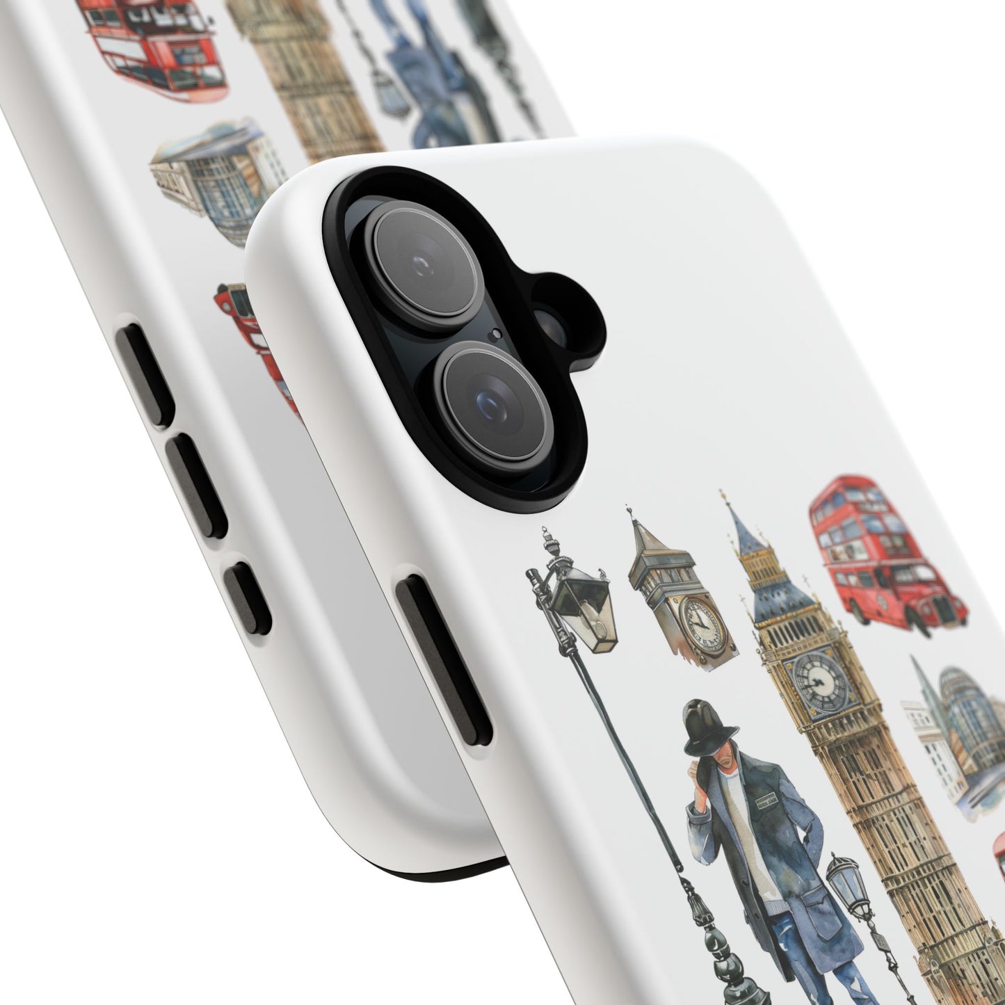 London Iconic Design Phone Case, Tough Cases, Gift for Travelers, London Souvenir, London Icons, Red Bus Phone Case